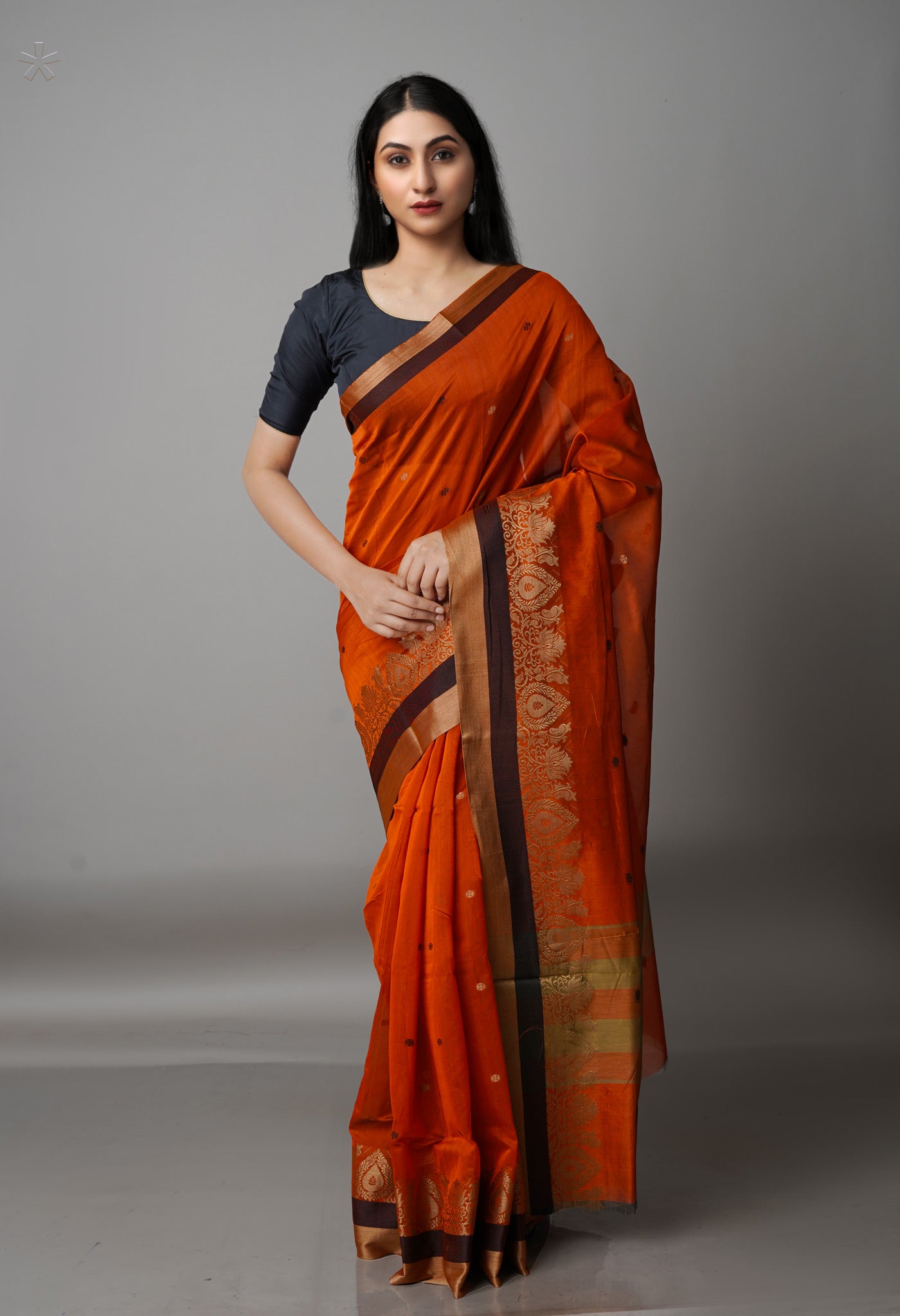 Burnt Orange  Bangalore Sico Saree-UNM68494