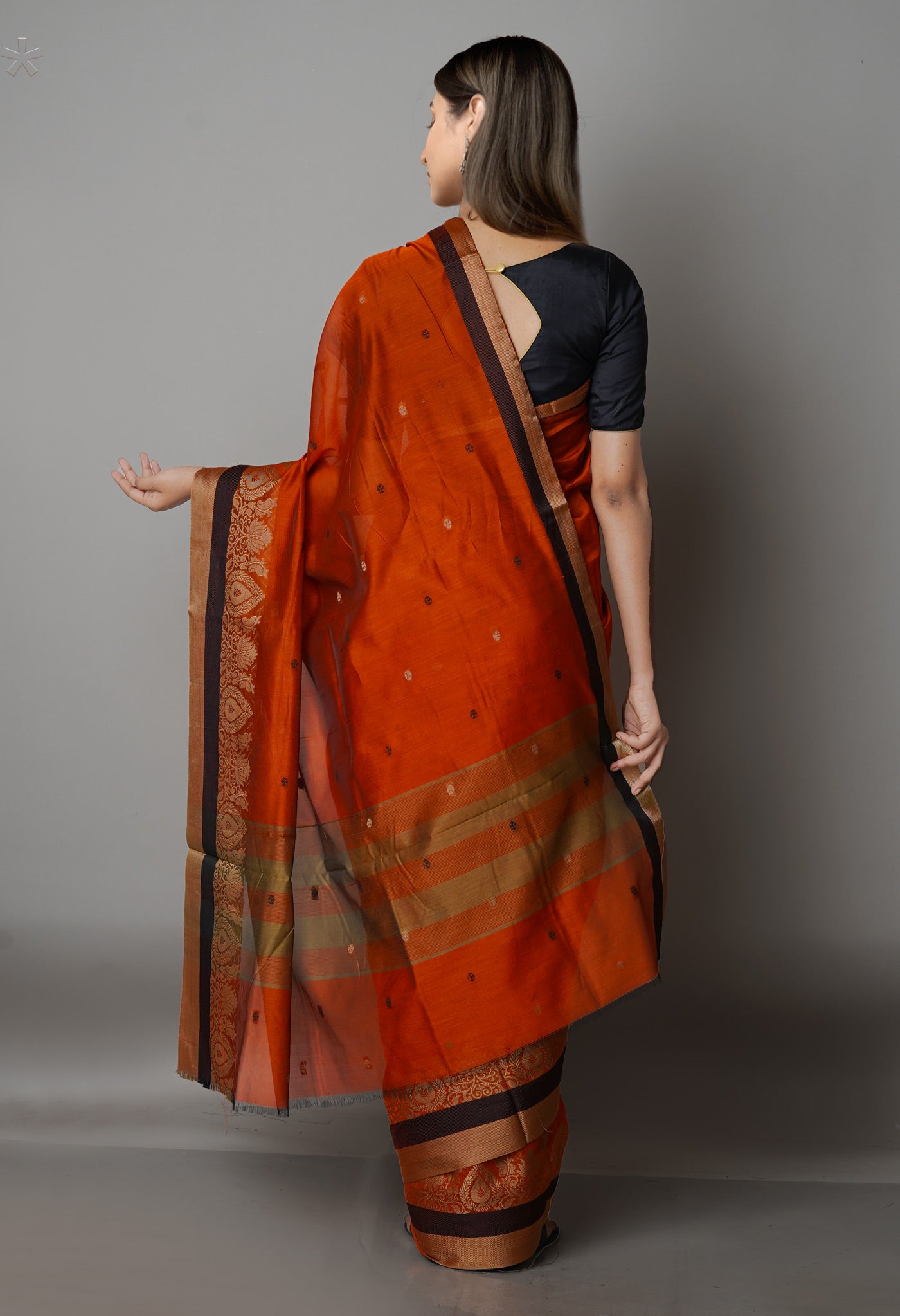 Burnt Orange  Bangalore Sico Saree-UNM68494