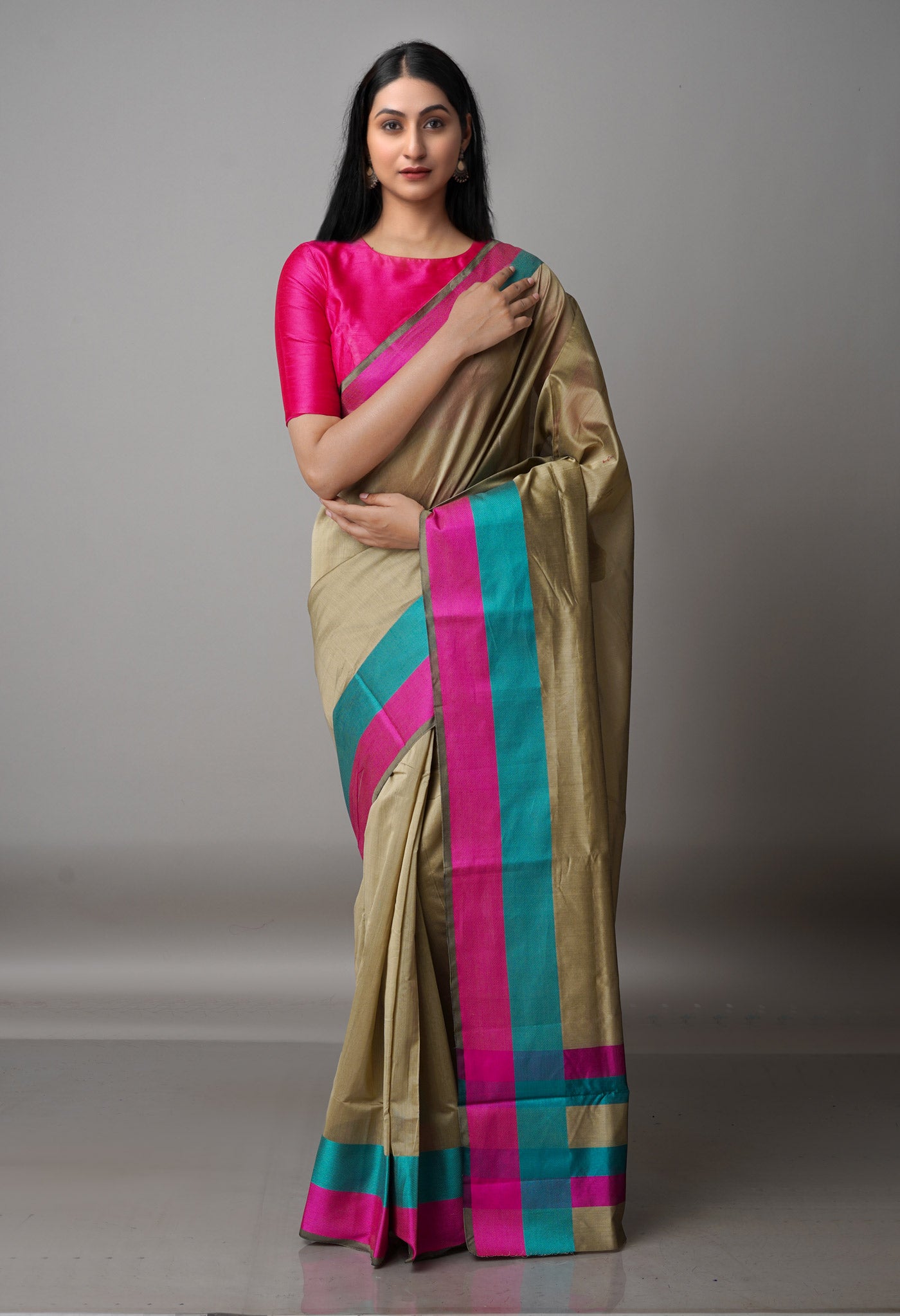 Brandon Beige  Bangalore Sico Saree-UNM68511