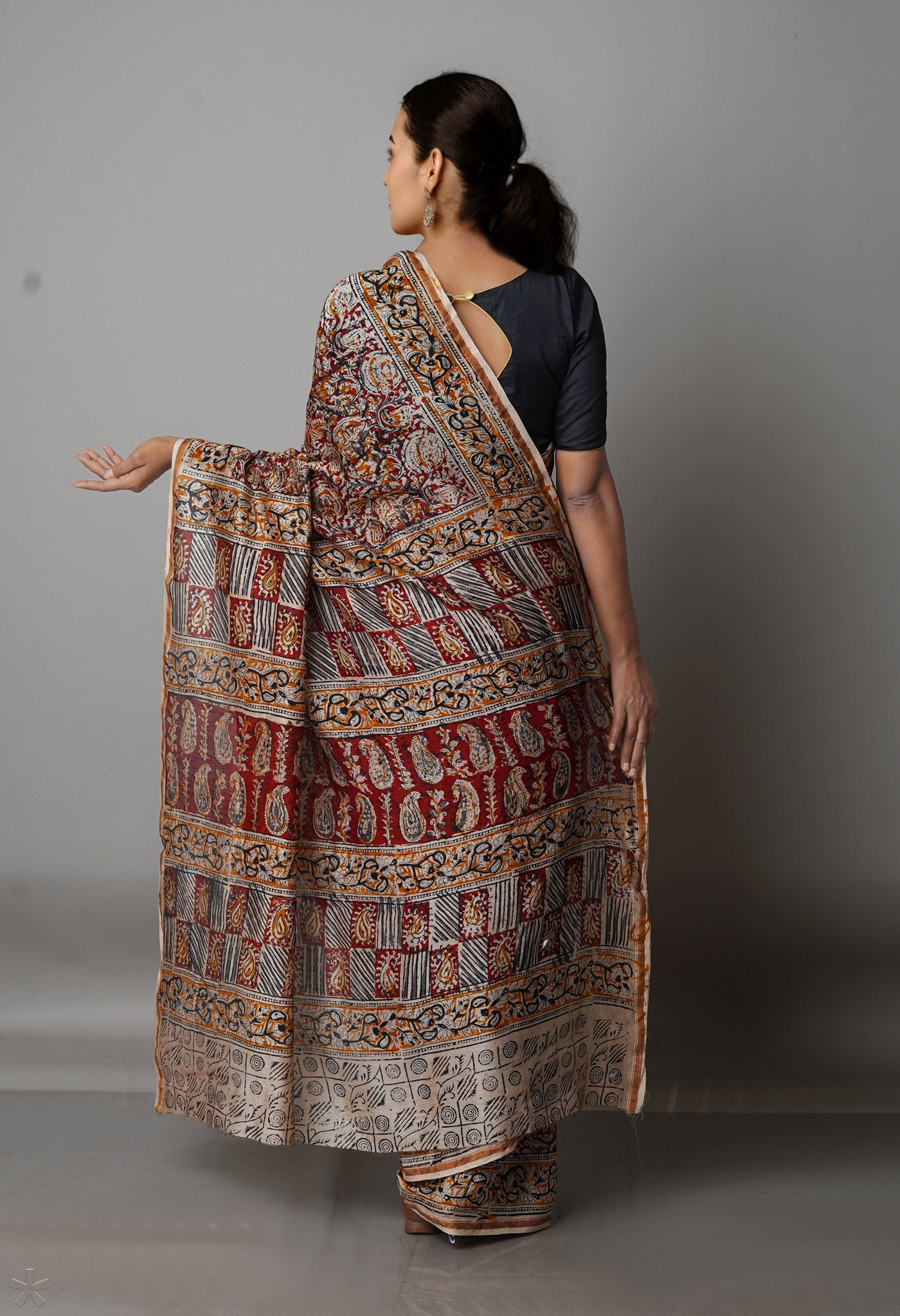 Multi Pure Chanderi Kalamkari Printed Sico Saree-UNM68603