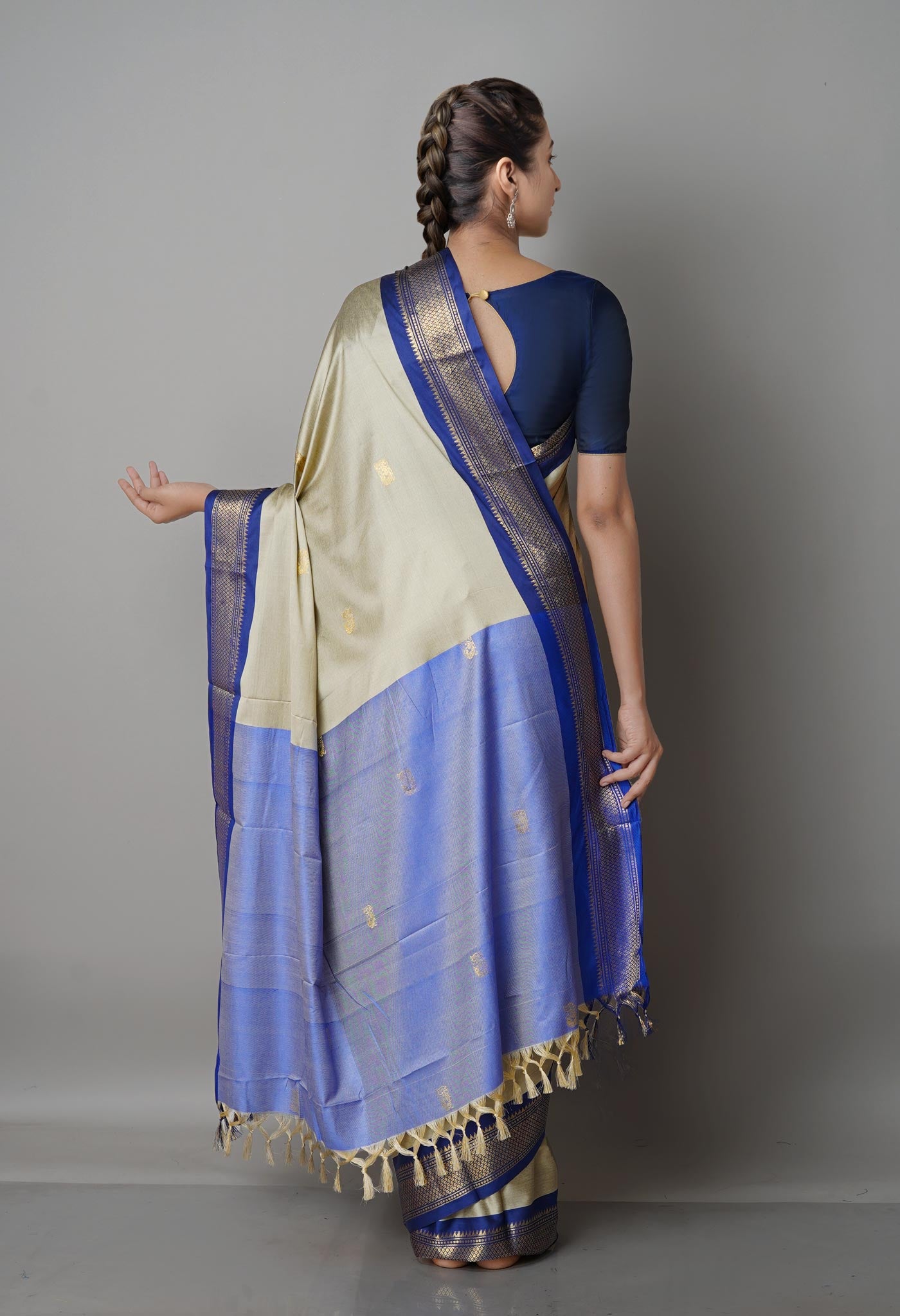 Pale Grey  Fancy Pattu South Silk Saree-UNM68812