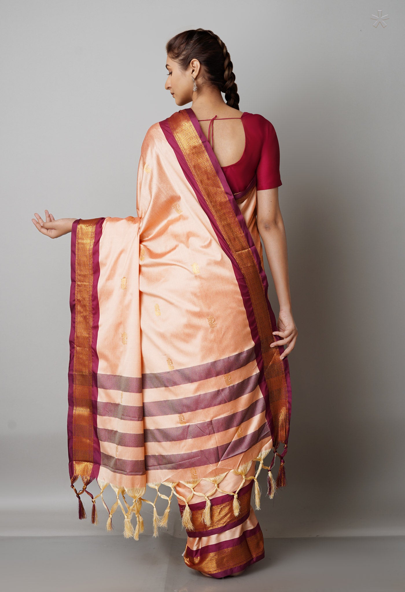 Peach Pink  Fancy Pattu South Silk Saree-UNM68818