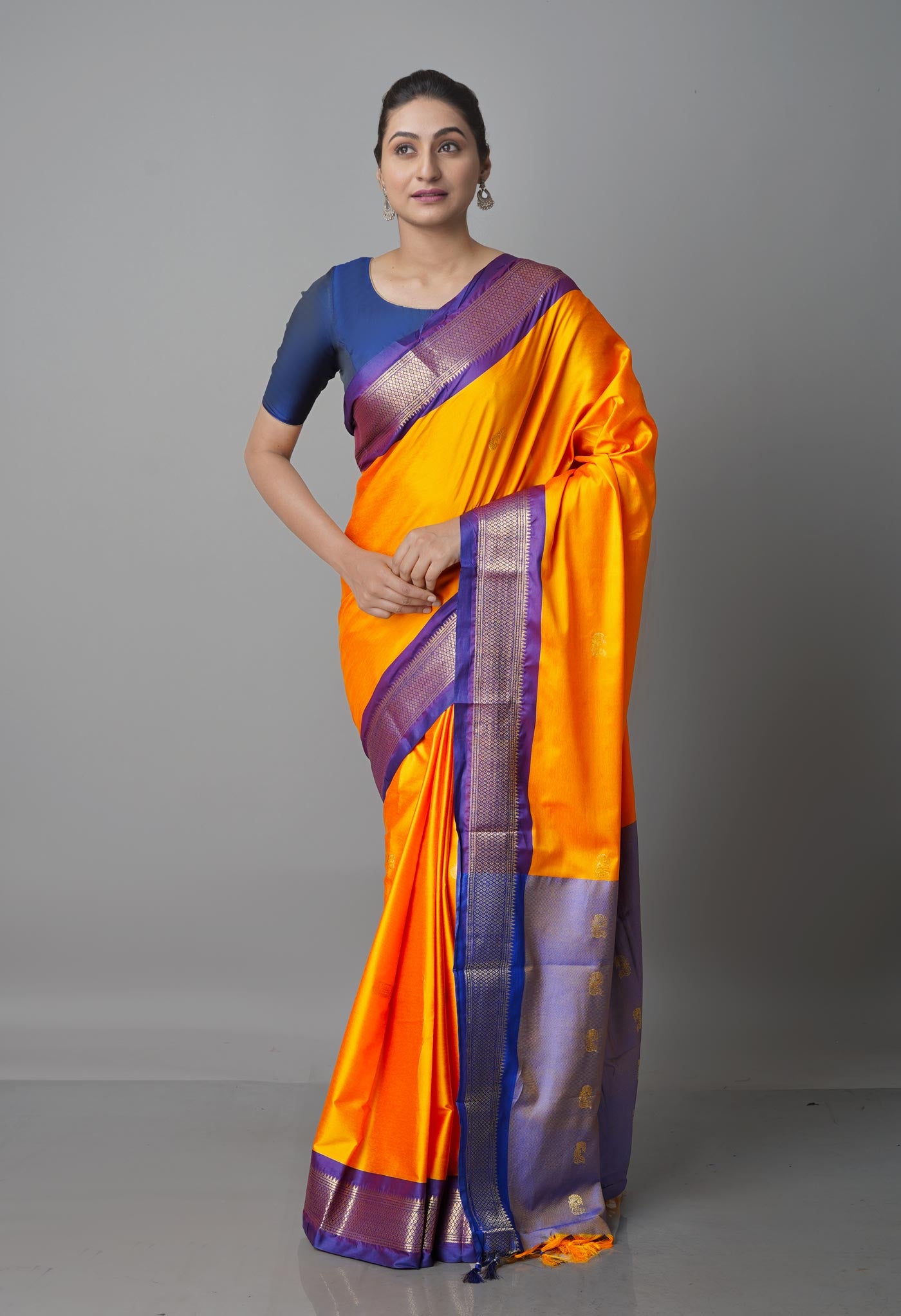 Turmeric Yellow  Fancy Pattu South Silk Saree-UNM68827