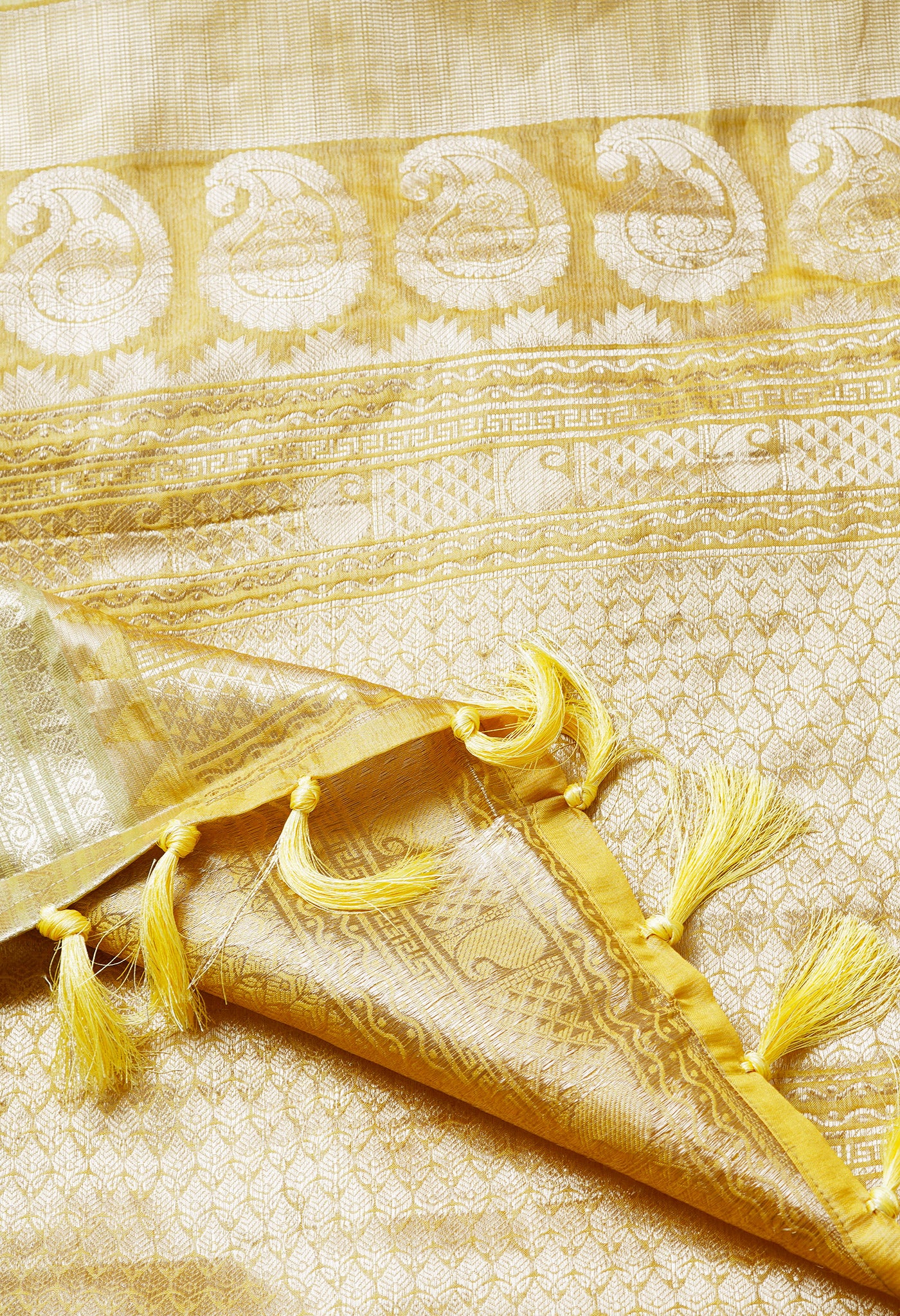 Light Yellow  Fancy Banarasi Silk Saree-UNM68832