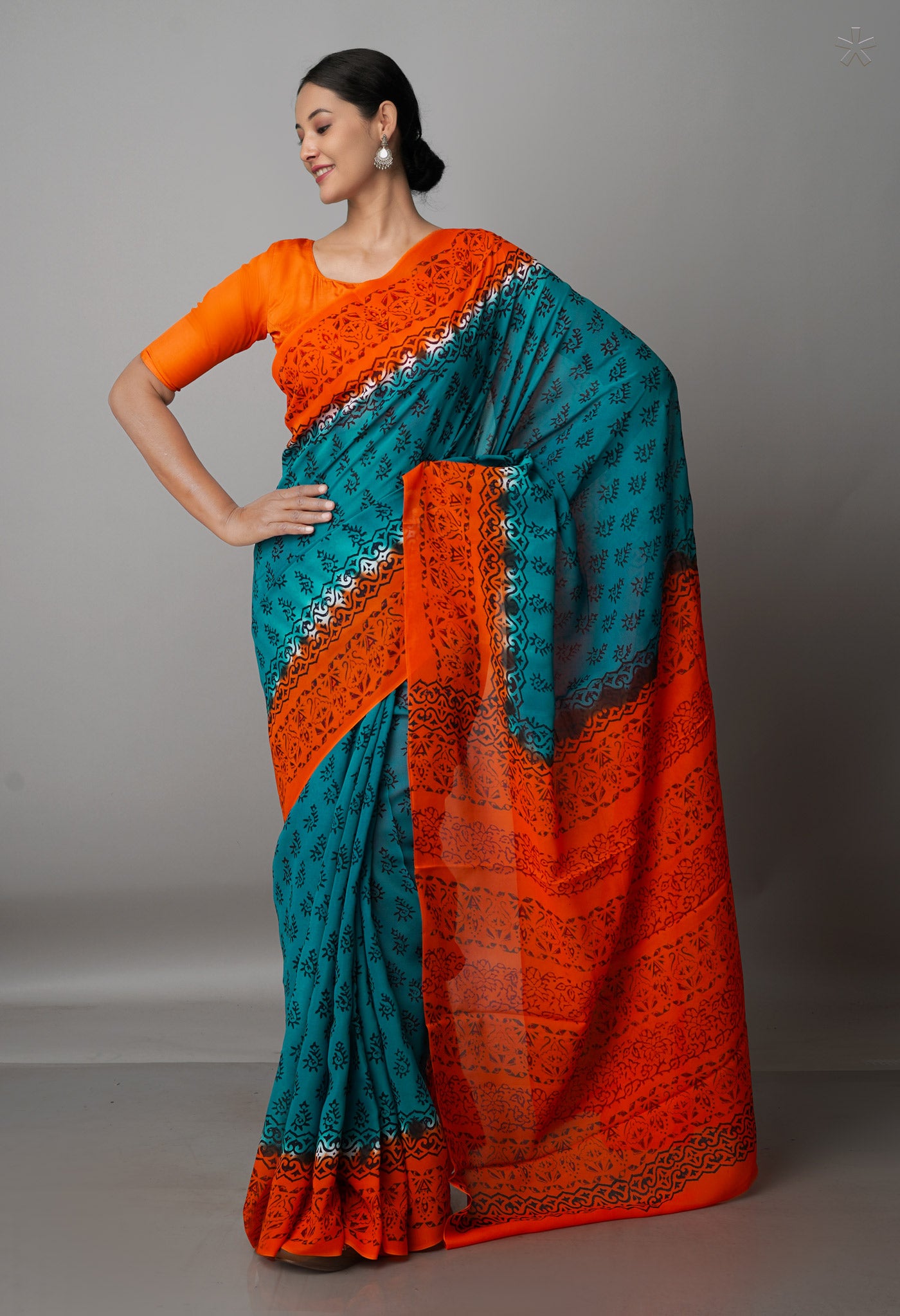 MIMOSA Art silk Wedding saree Kanjivarm Pattu style With Contrast Blouse  Color: Orange (4309-312-GR-PCH-RMA) : Amazon.in: Fashion