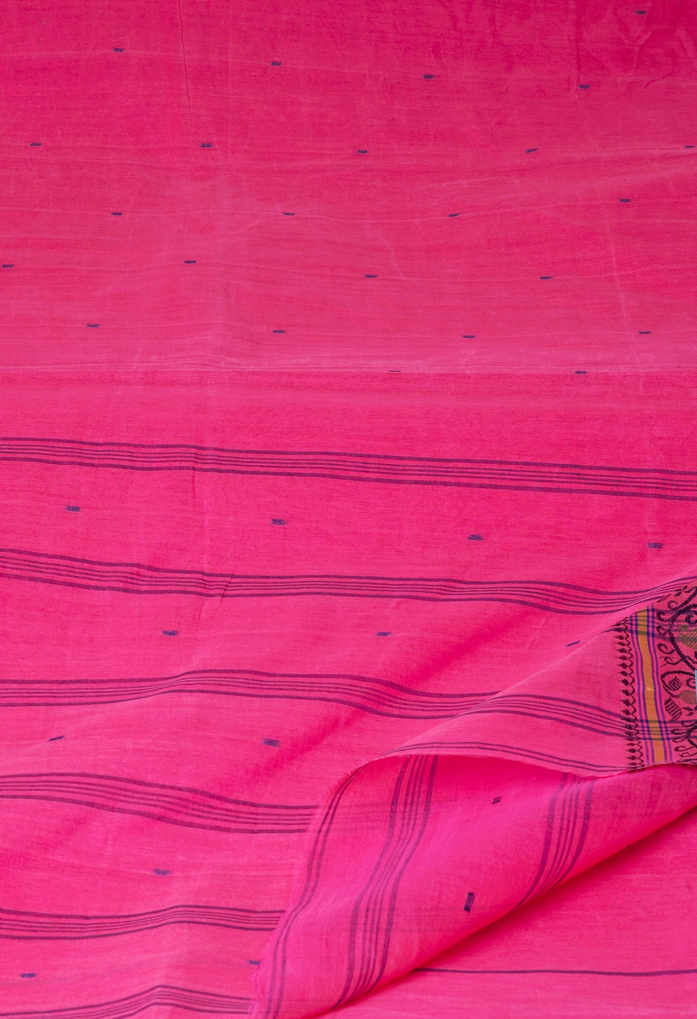 Pink Pure Handloom Superfine Bengal Cotton Saree