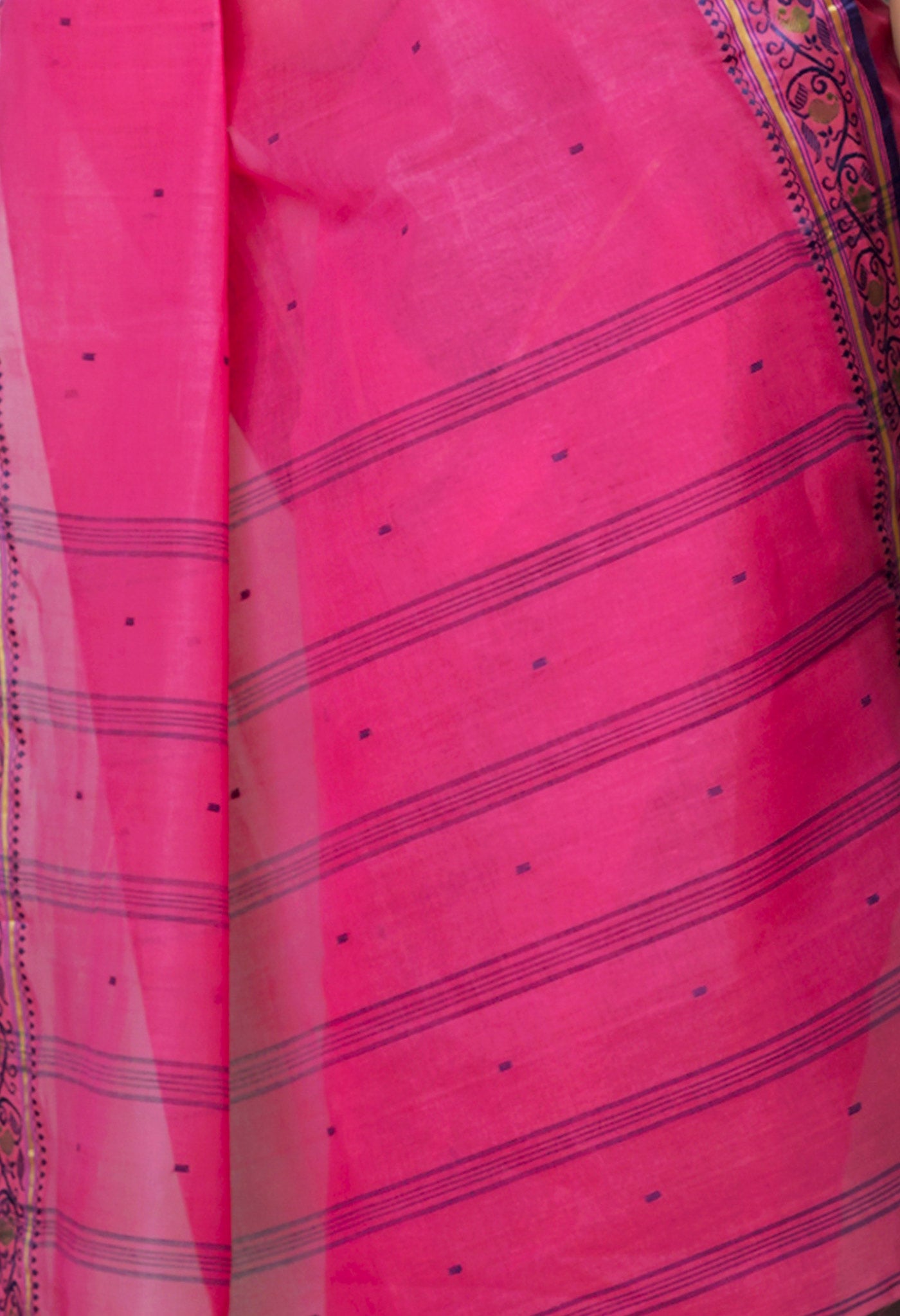 Pink Pure Handloom Superfine Bengal Cotton Saree