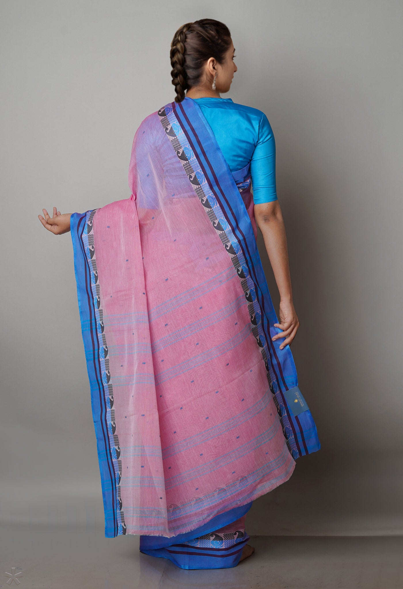 Pink Pure Handloom Superfine Bengal Cotton Saree