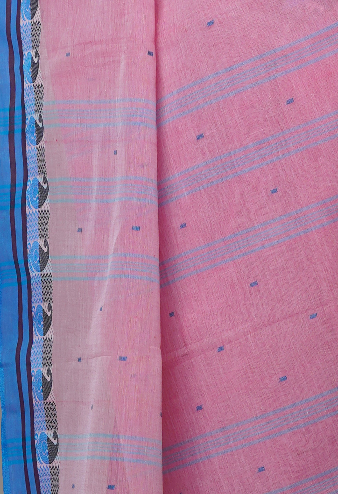 Pink Pure Handloom Superfine Bengal Cotton Saree