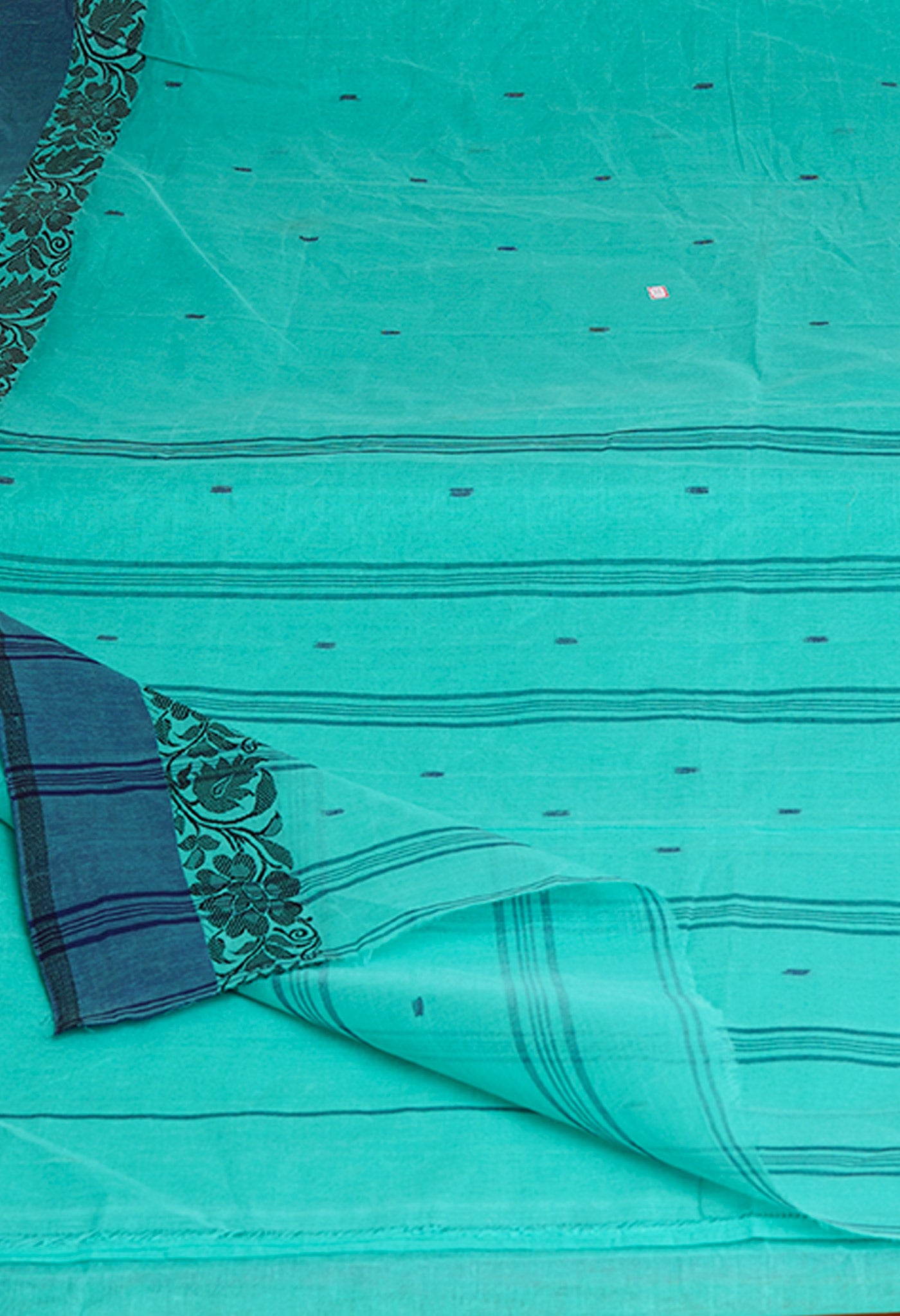 Blue Pure Handloom Superfine Bengal Cotton Saree-UNM69588