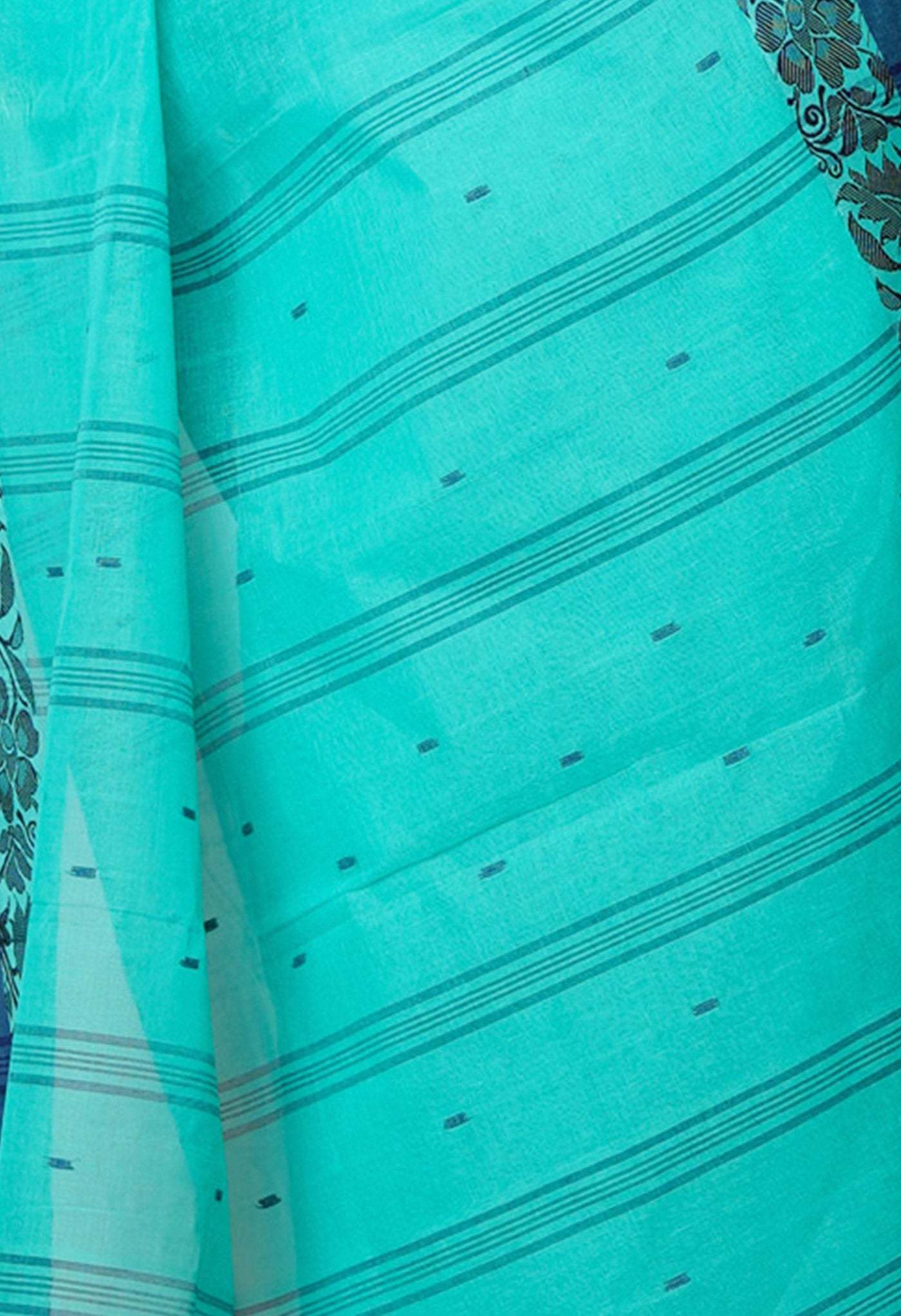 Blue Pure Handloom Superfine Bengal Cotton Saree-UNM69588