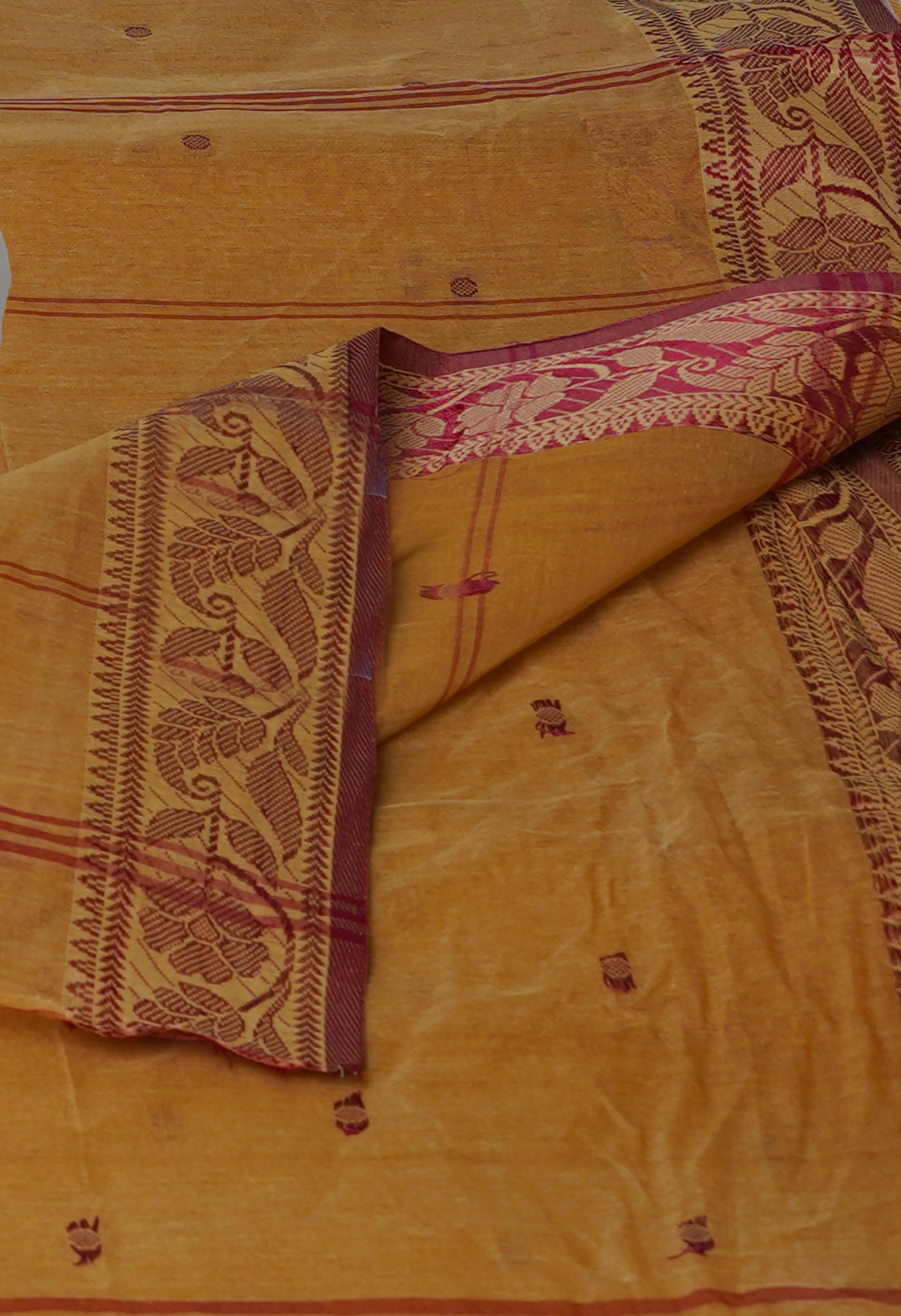 Brown Pure Handloom Bengal Cotton Saree