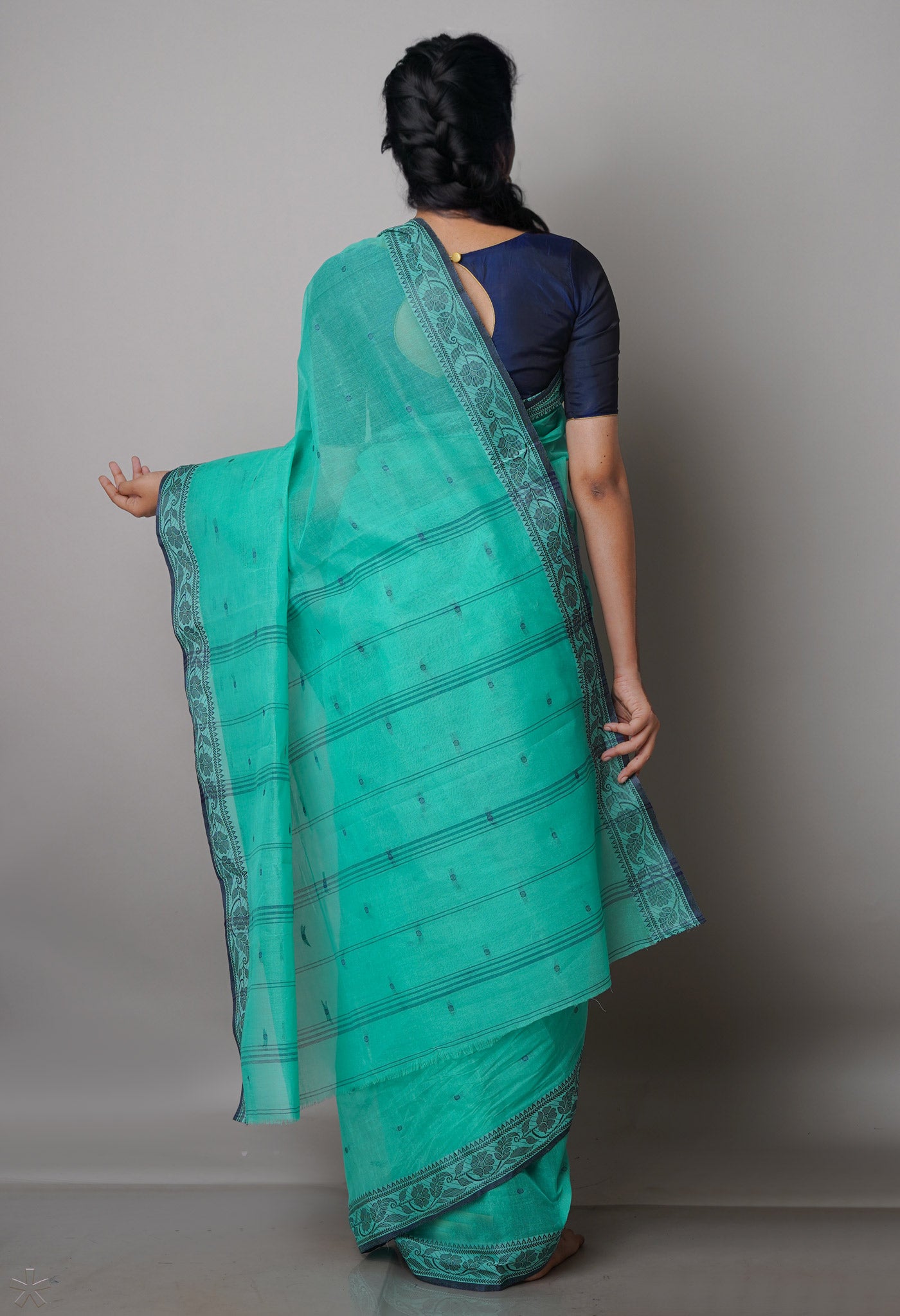 Green Pure Handloom Bengal Cotton Saree