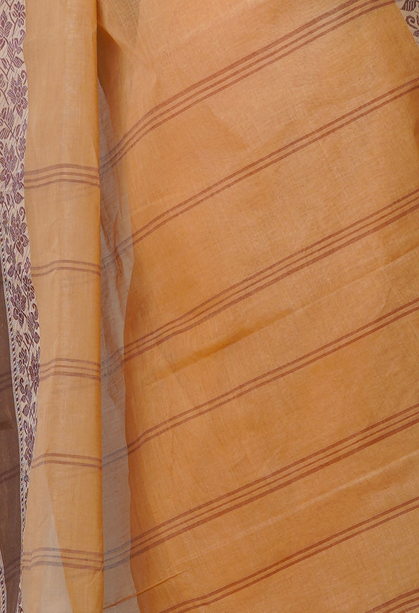 Pale Orange Pure Handloom Superfine Bengal Cotton Saree