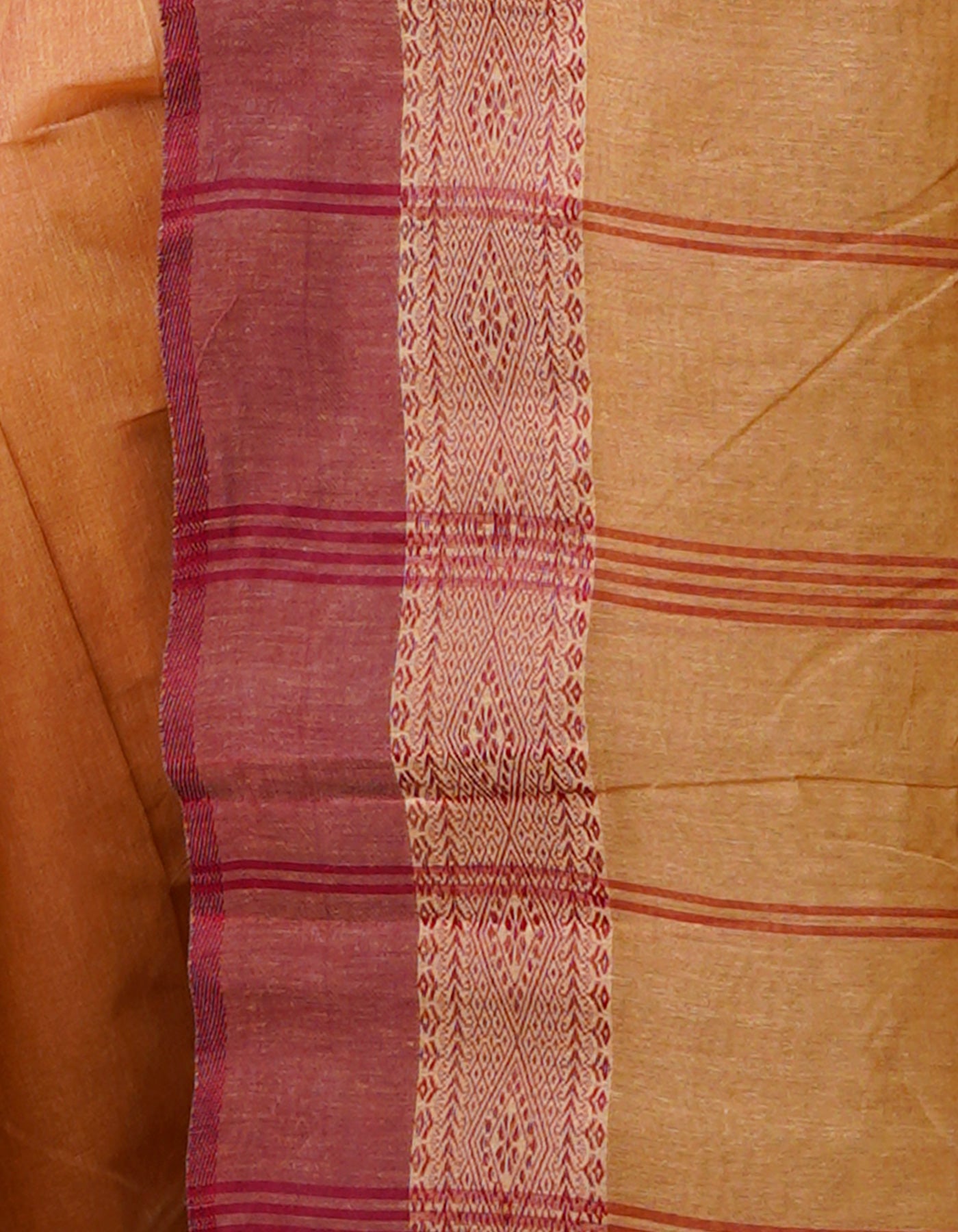 Tan Brown Pure  Handloom Superfine Bengal Cotton Saree-UNM69661