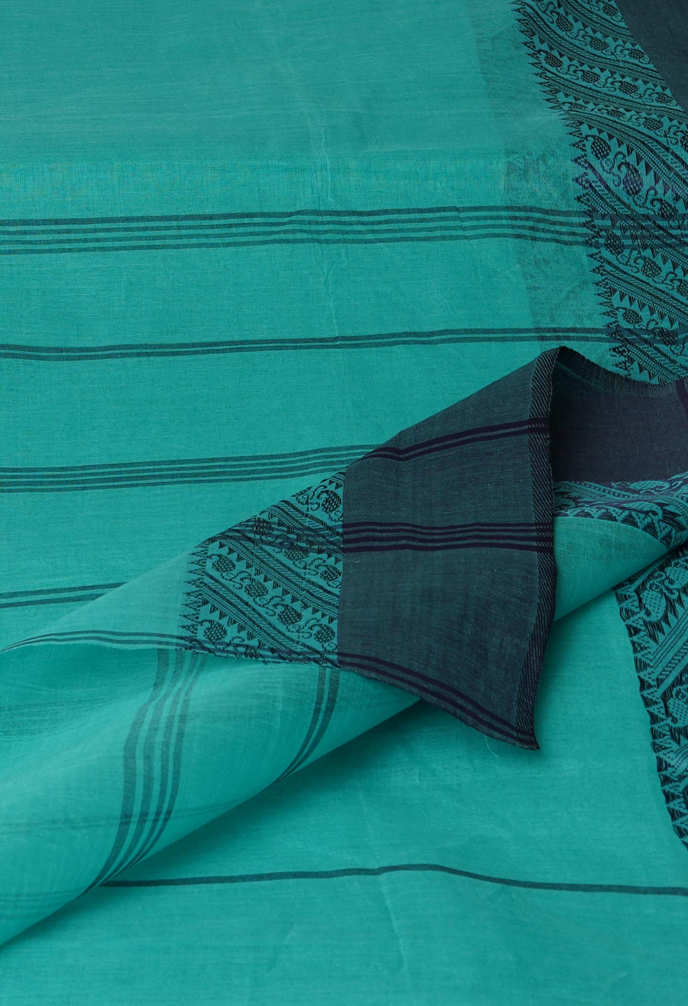 Sea Green Pure  Handloom Superfine Bengal Cotton Saree-UNM69701