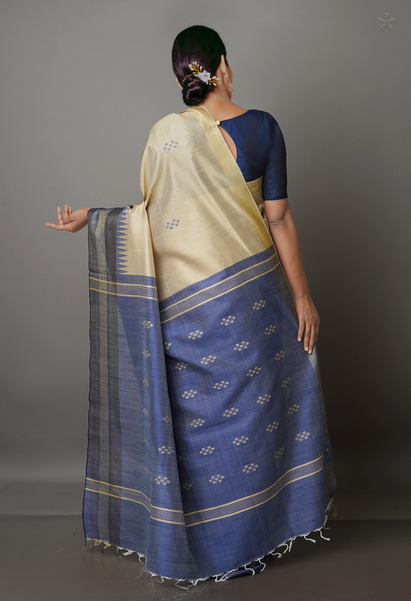 Cream  Dupion  Silk Saree-UNM69765