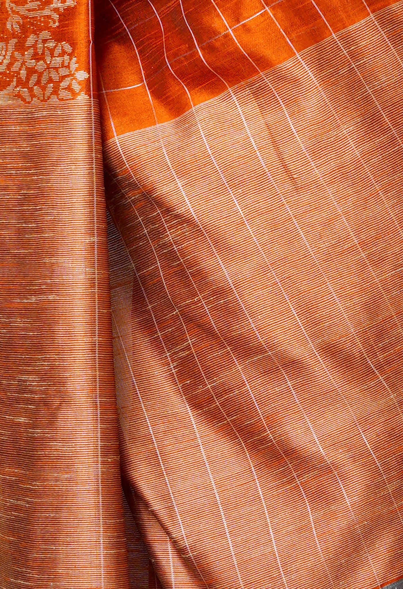 Squash Orange  Dupion  Silk Saree-UNM69815