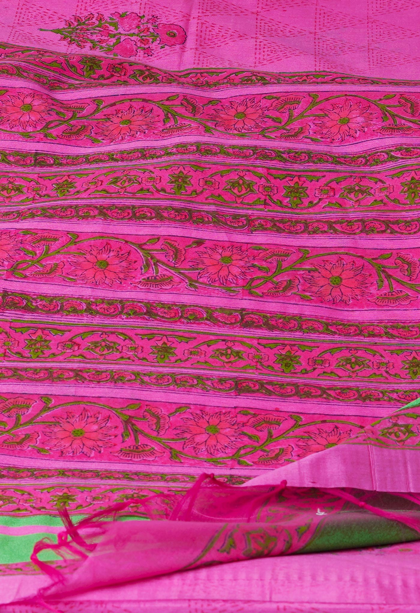 Pink Pure Handloom Chanderi  Sico Saree-UNM70119