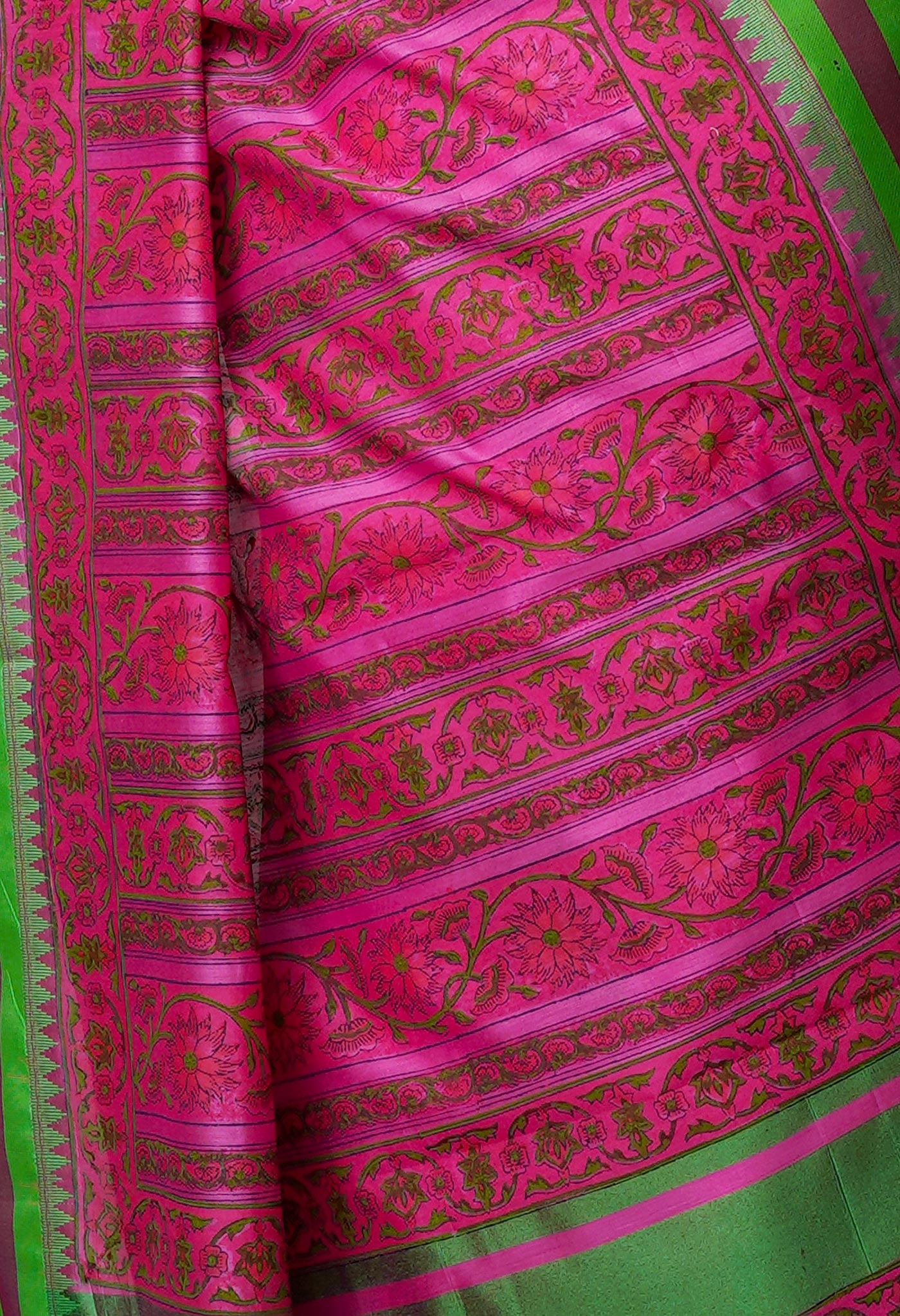 Pink Pure Handloom Chanderi  Sico Saree-UNM70119