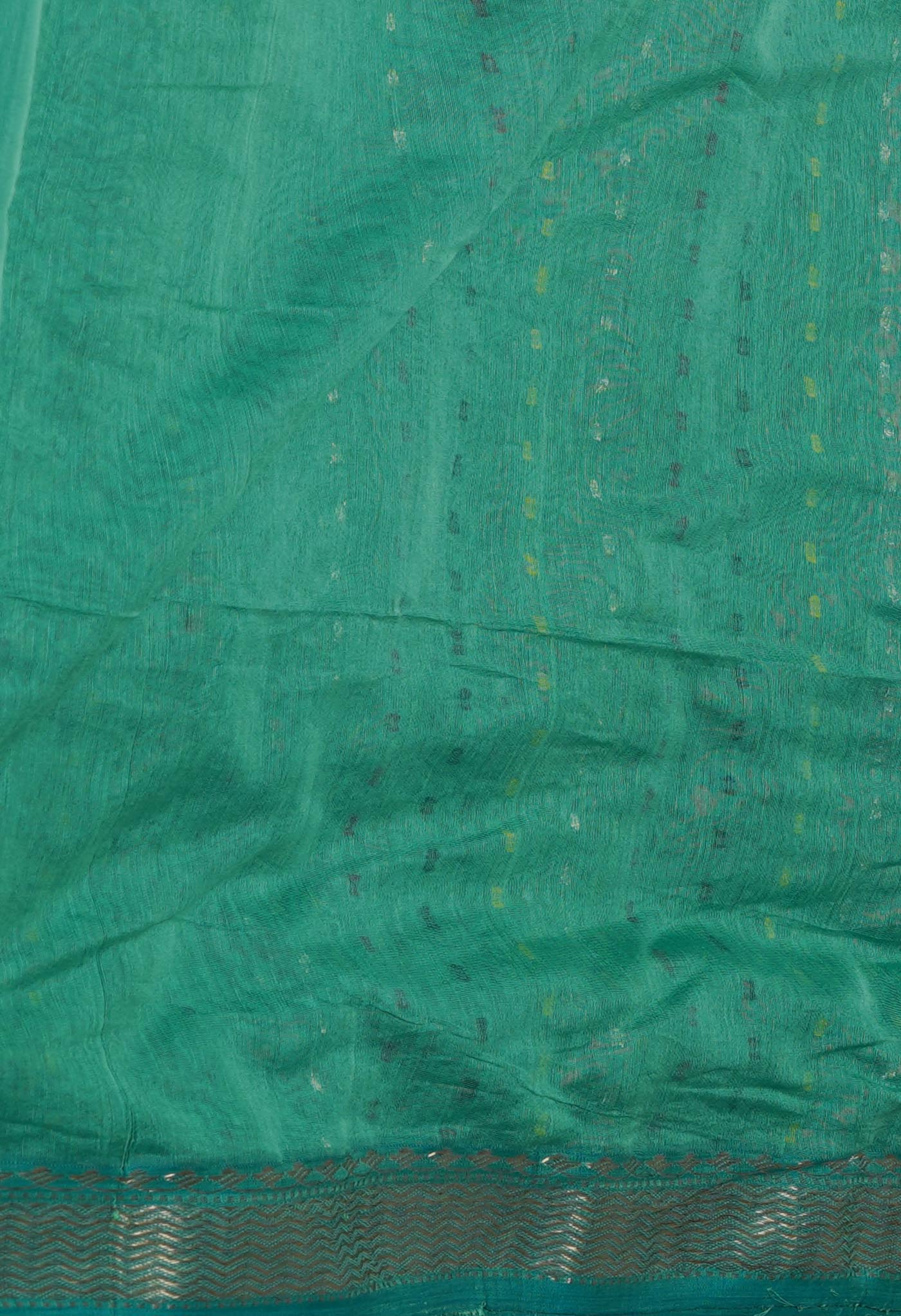 Green Pure Handloom Dhakai Jamdhani Cotton Silk Saree