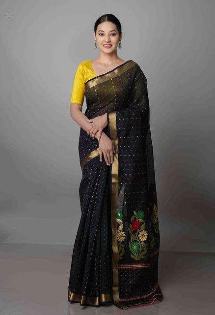 Bengal Silk / Cotton Saree With Blouse-FDSRUBGSACA2522 – Weavesmart