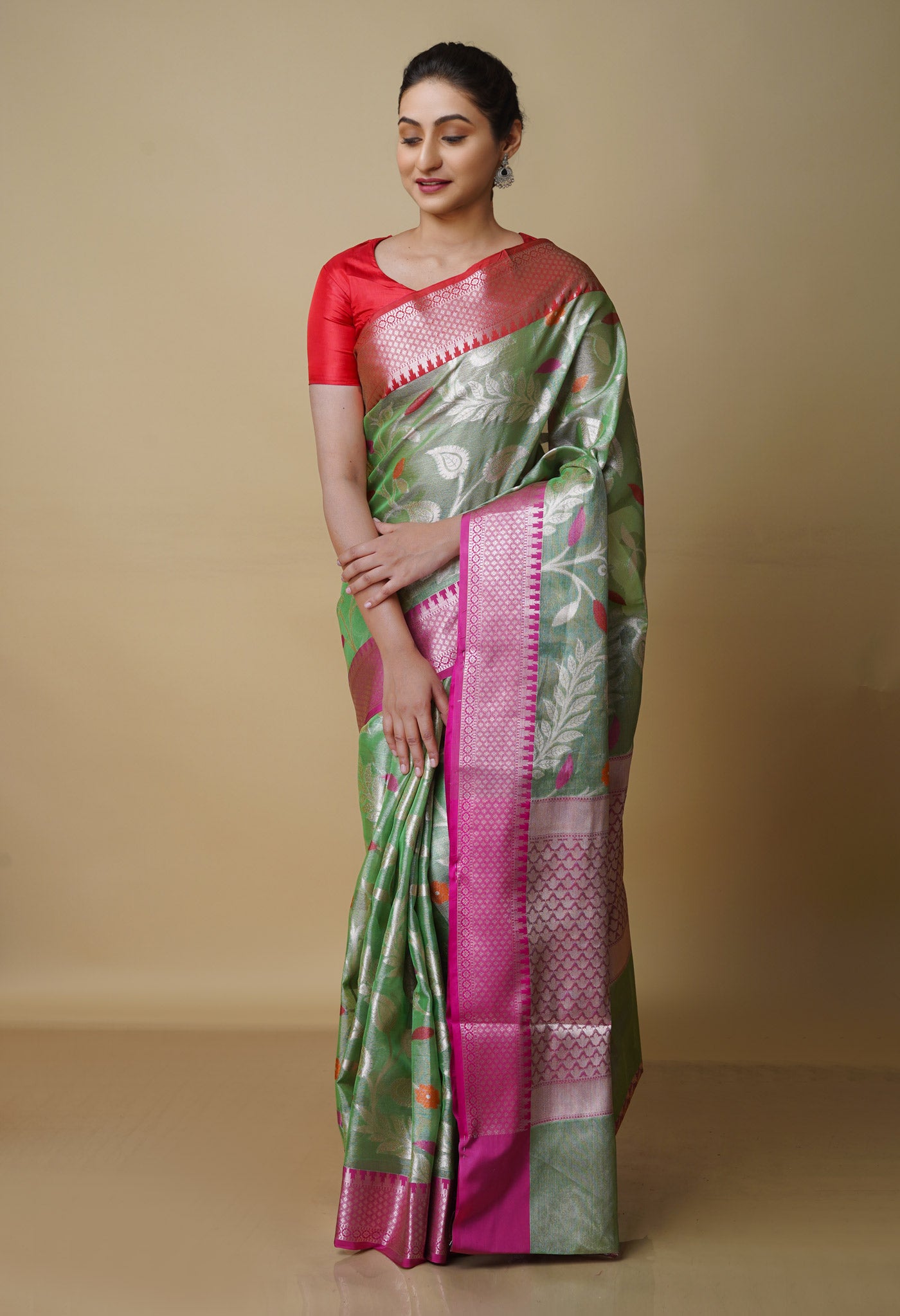 Green  Fancy Banarasi Silk Saree-UNM70296