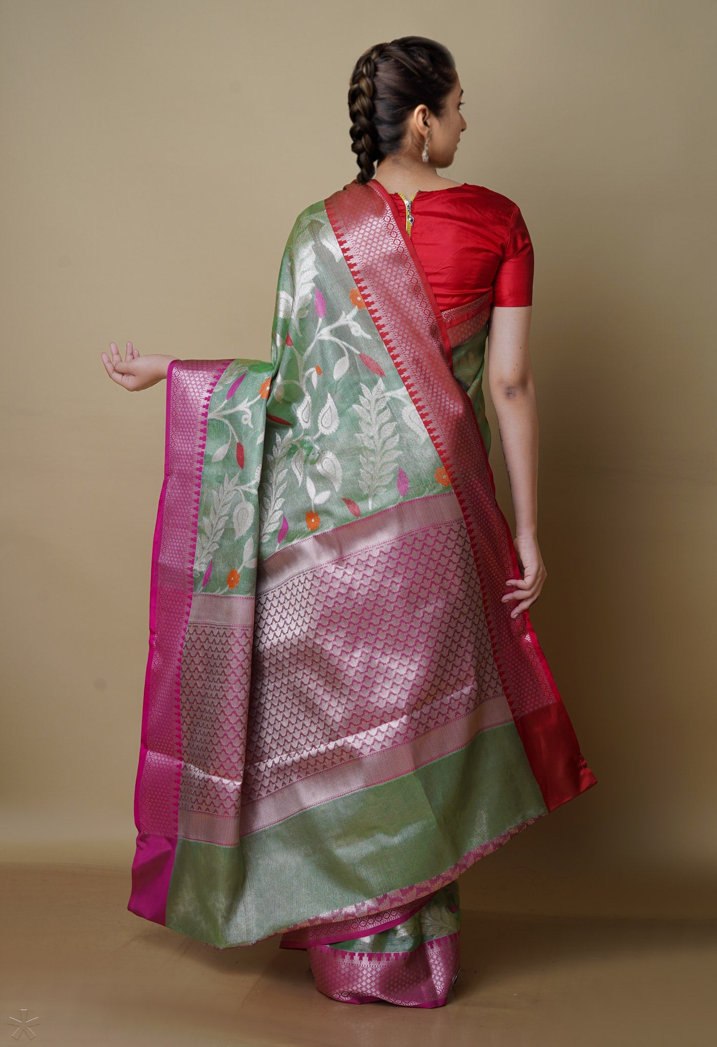 Green  Fancy Banarasi Silk Saree-UNM70296