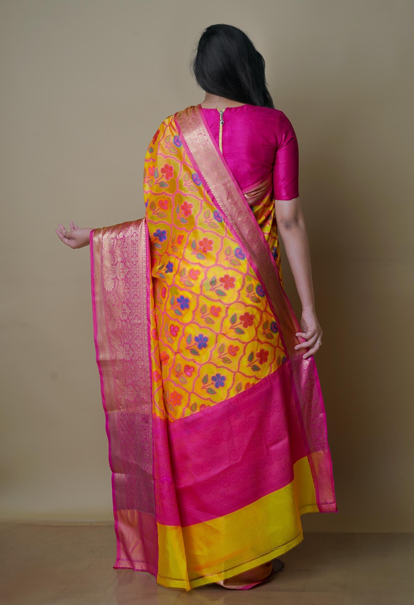 Yellow  Fancy Banarasi Silk Saree-UNM70318