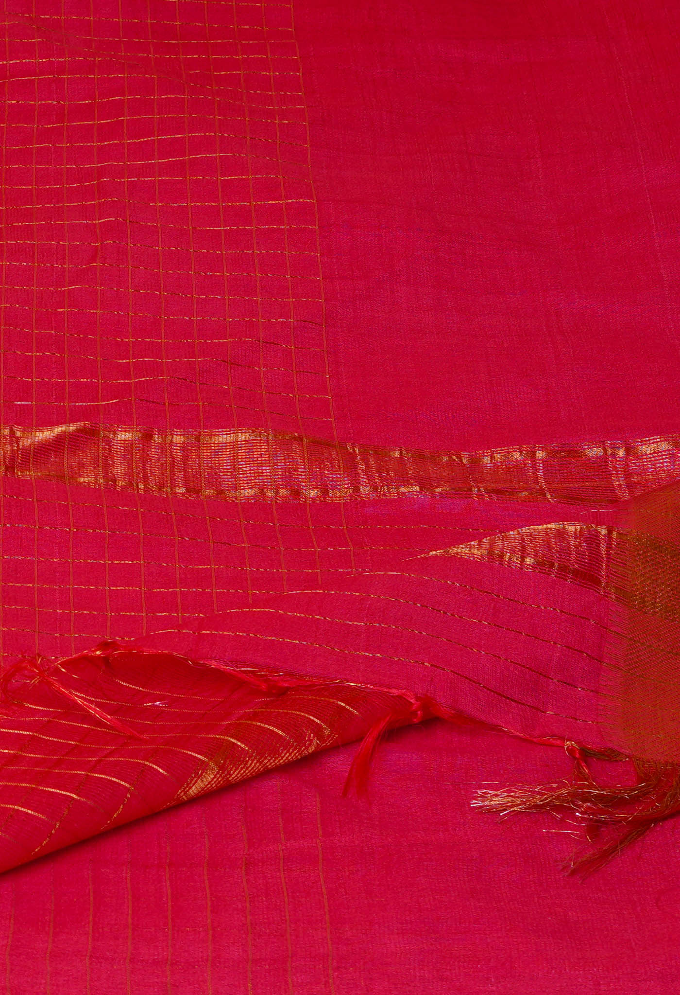 Valentine Red  Mangalagiri Checks Sico Saree-UNM70391