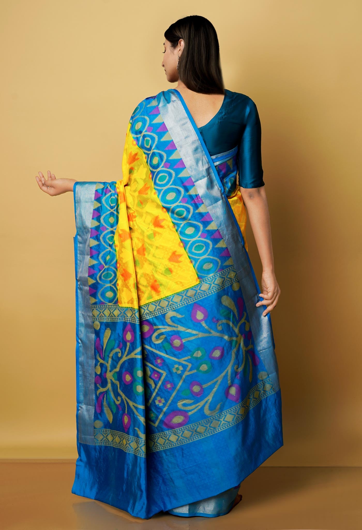 Lemon Yellow  Fancy Banarasi silk Saree-UNM70520