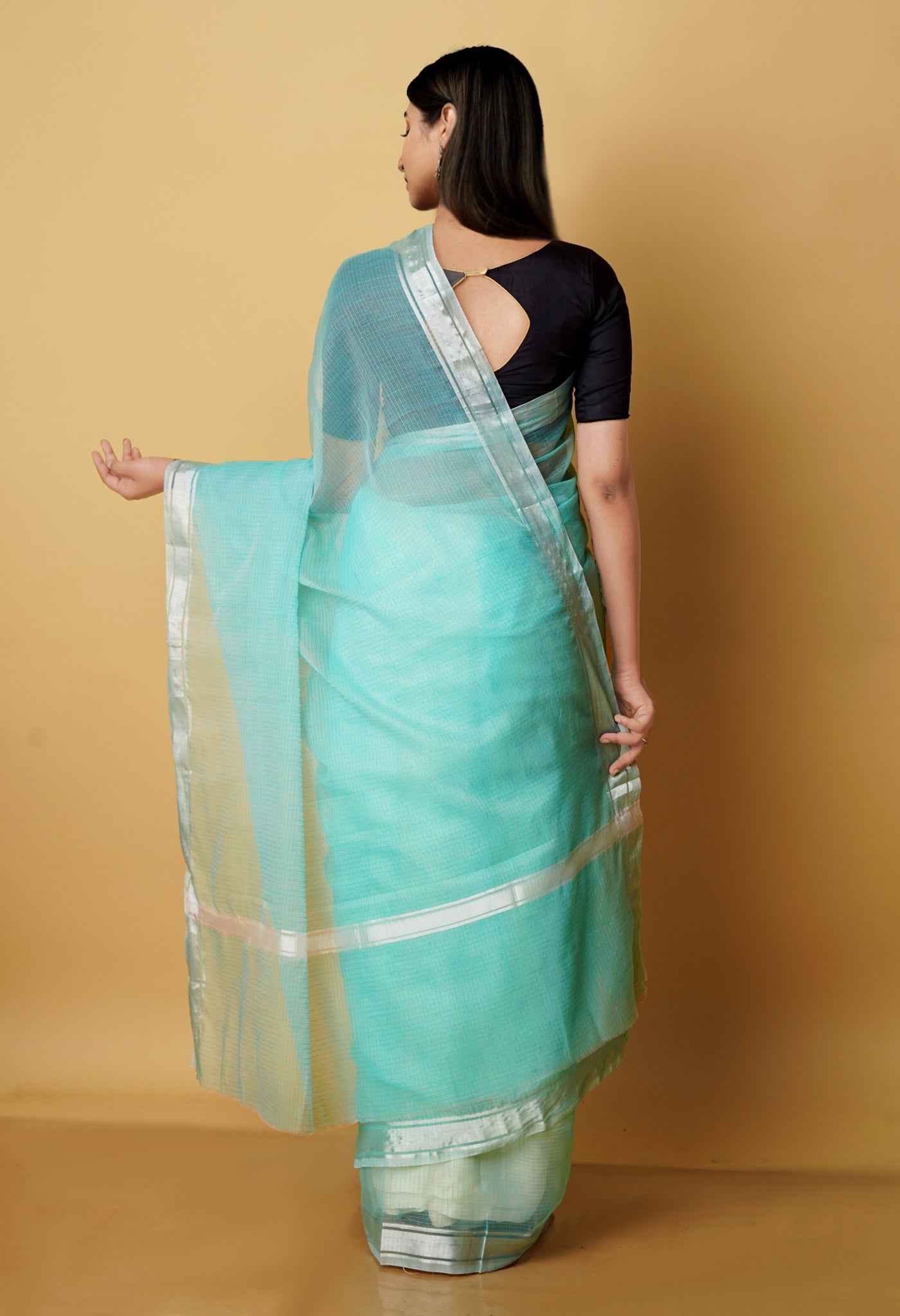 Green Pure Plain Kota Cotton Saree