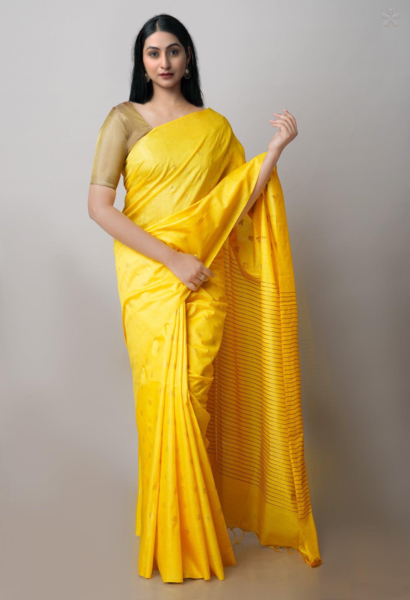 Yellow Chanderi Sico Saree-UNM71244