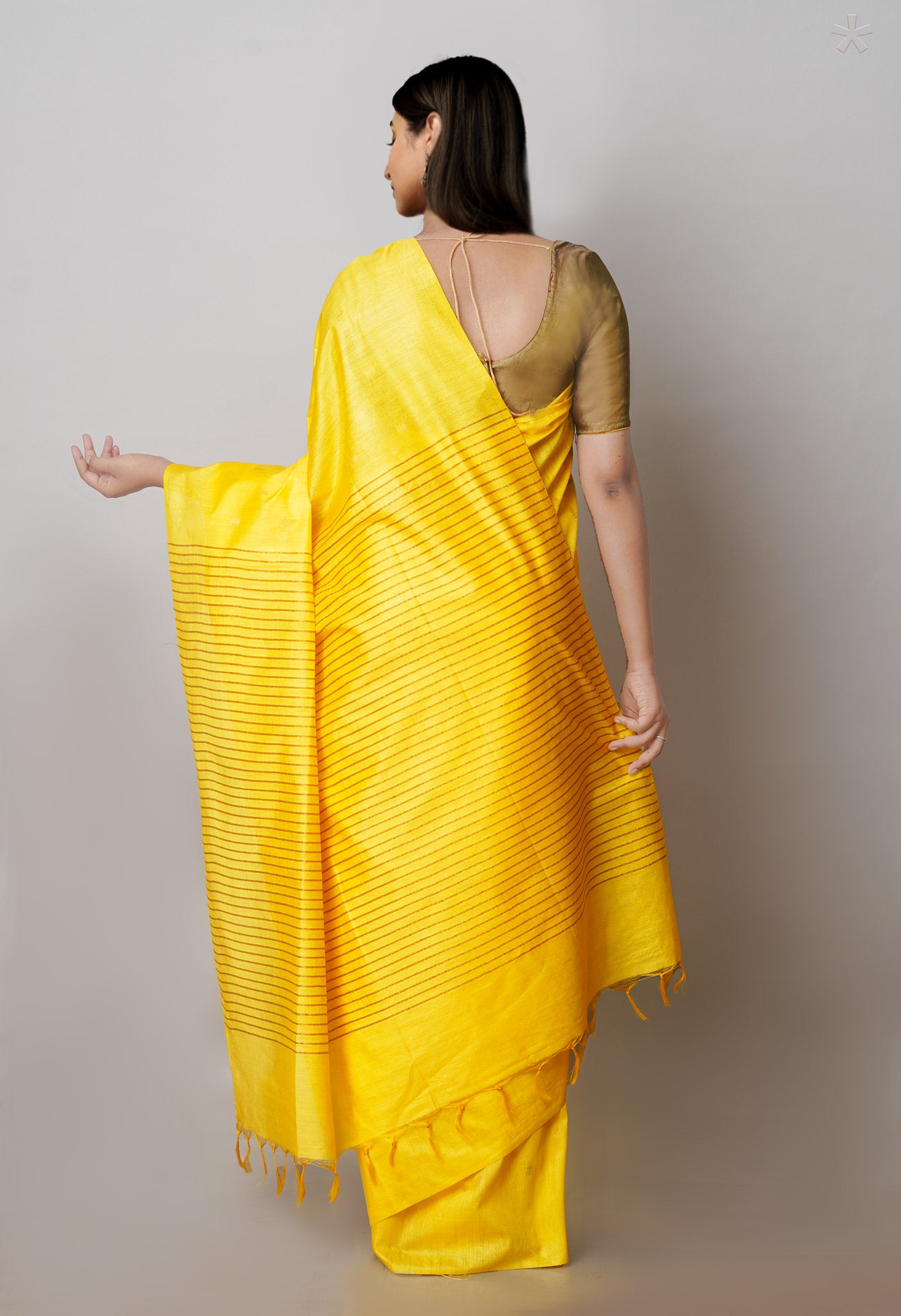 Yellow Chanderi Sico Saree-UNM71244