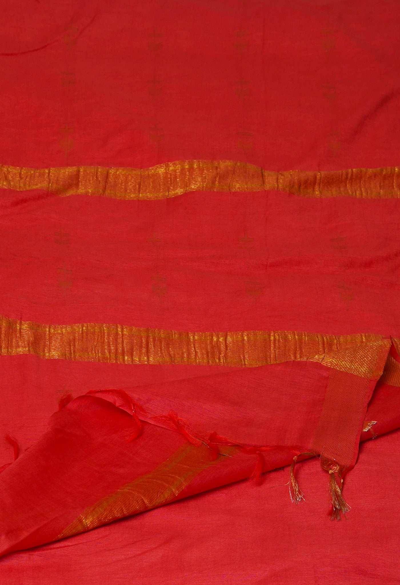 Vermilion Orange Chanderi Sico Saree-UNM71248