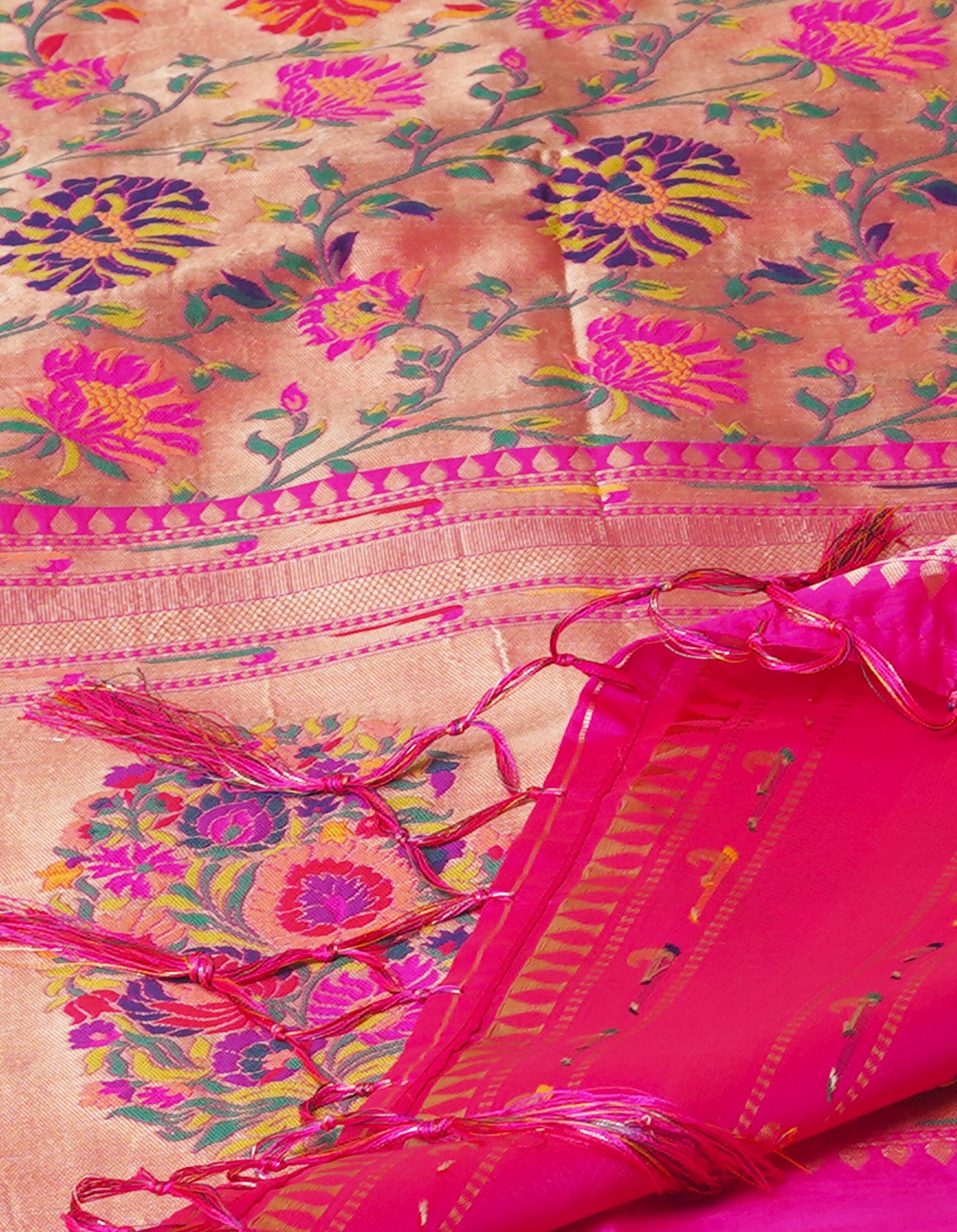 Pink Banarasi Silk Saree-UNM71378