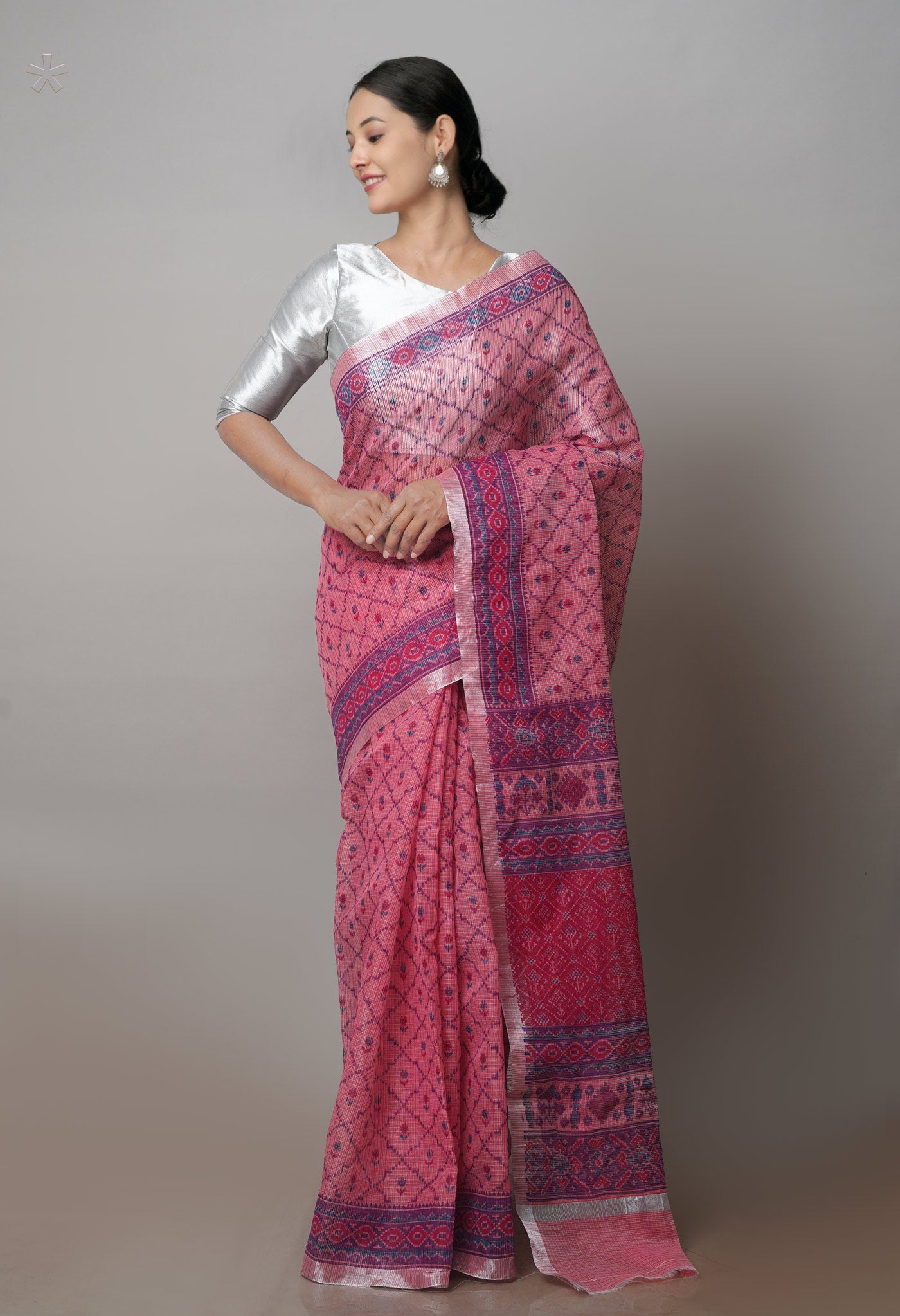 Pink Pure Patola Printed Kota Cotton Saree