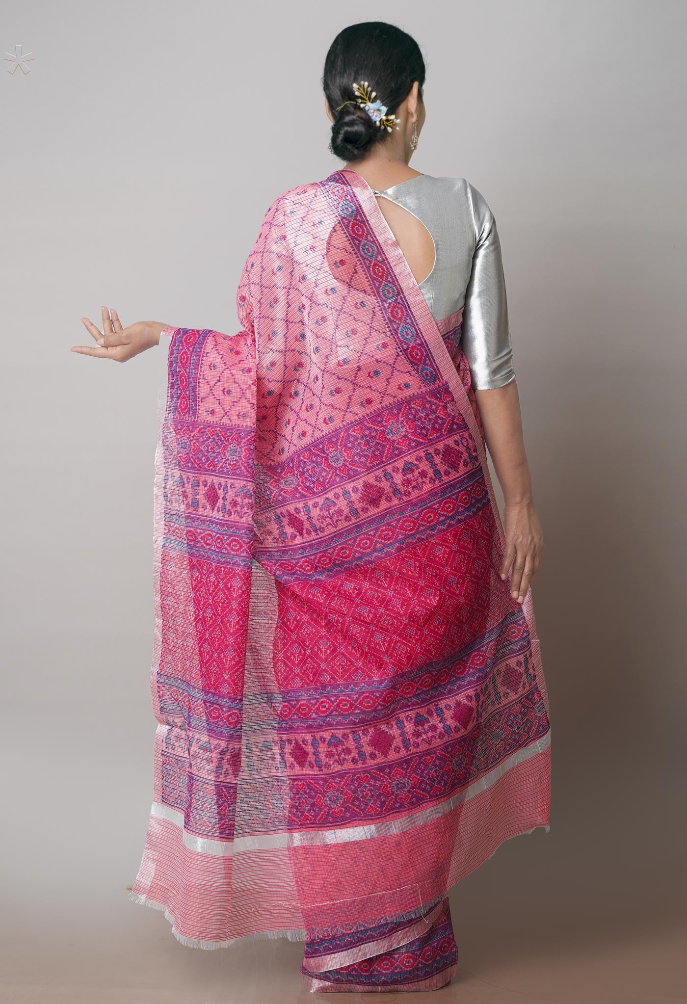 Pink Pure Patola Printed Kota Cotton Saree