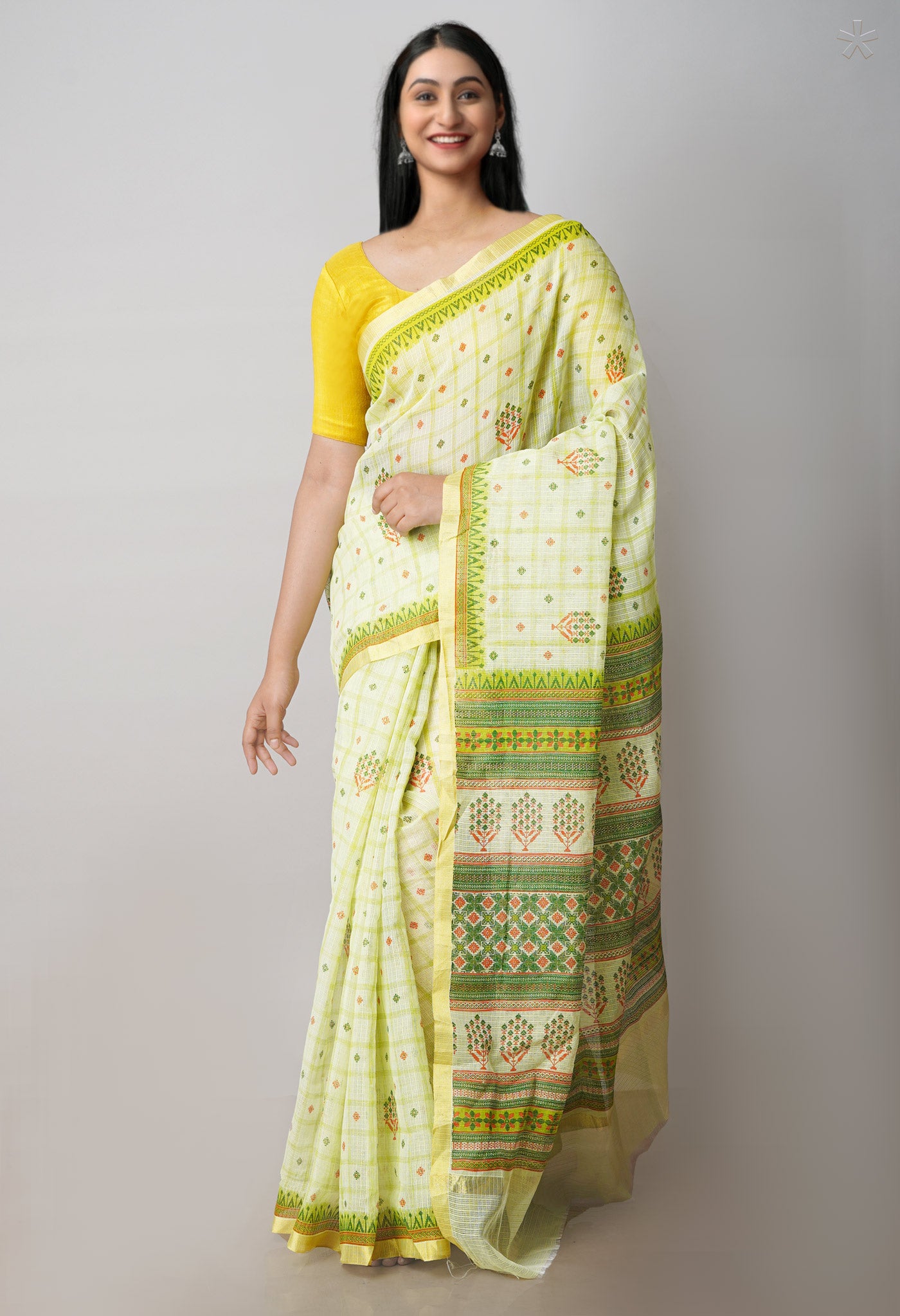 Green Pure Patola Printed Kota Cotton Saree