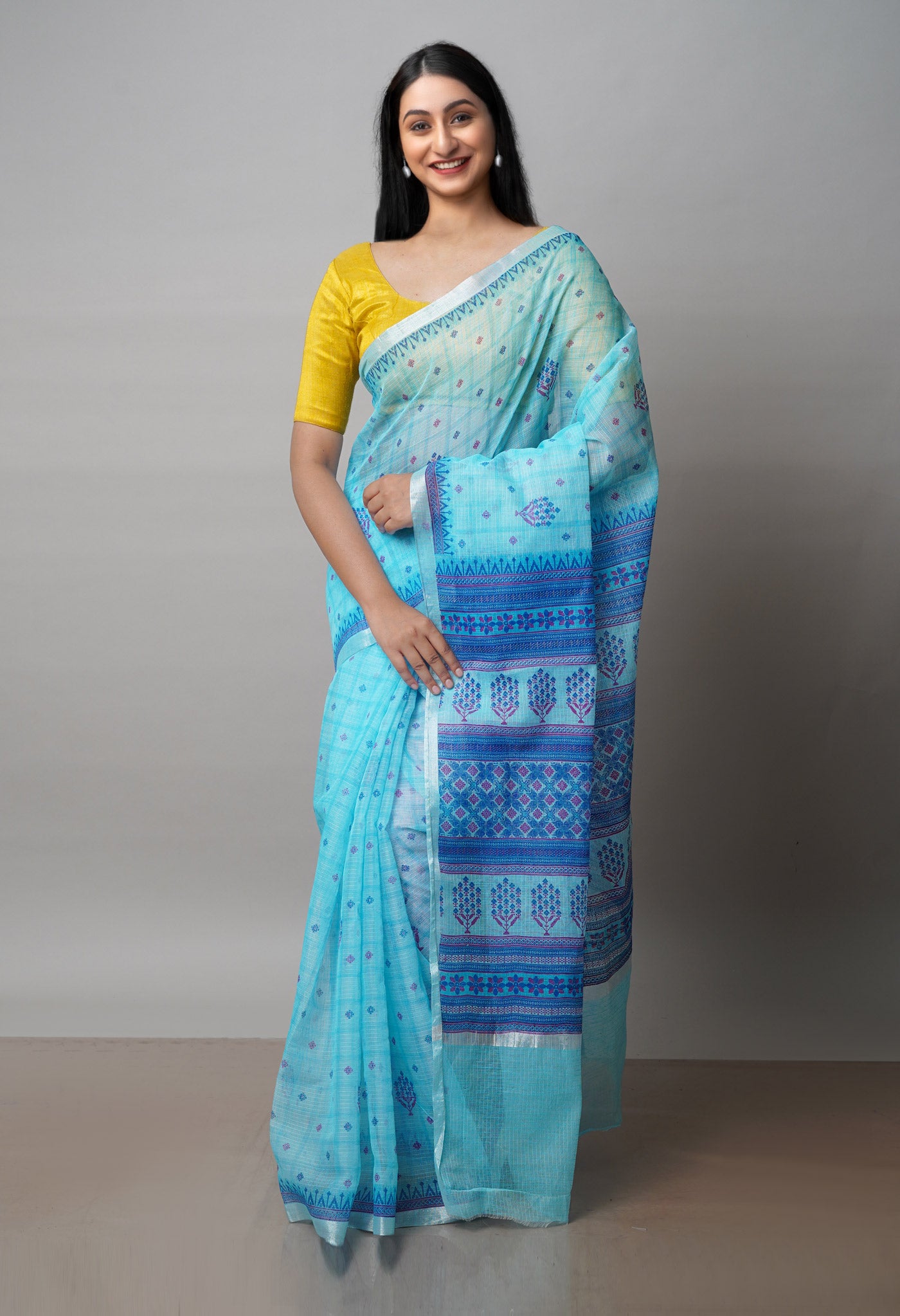 Blue Pure Patola Printed Kota Cotton Saree-UNM71518