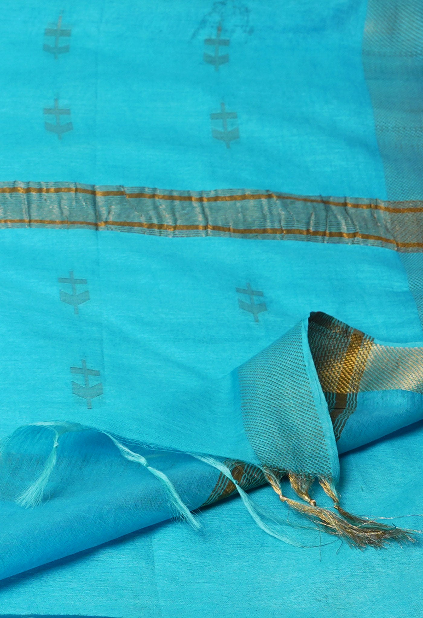 Sky Blue  Chanderi Sico Saree-UNM71642