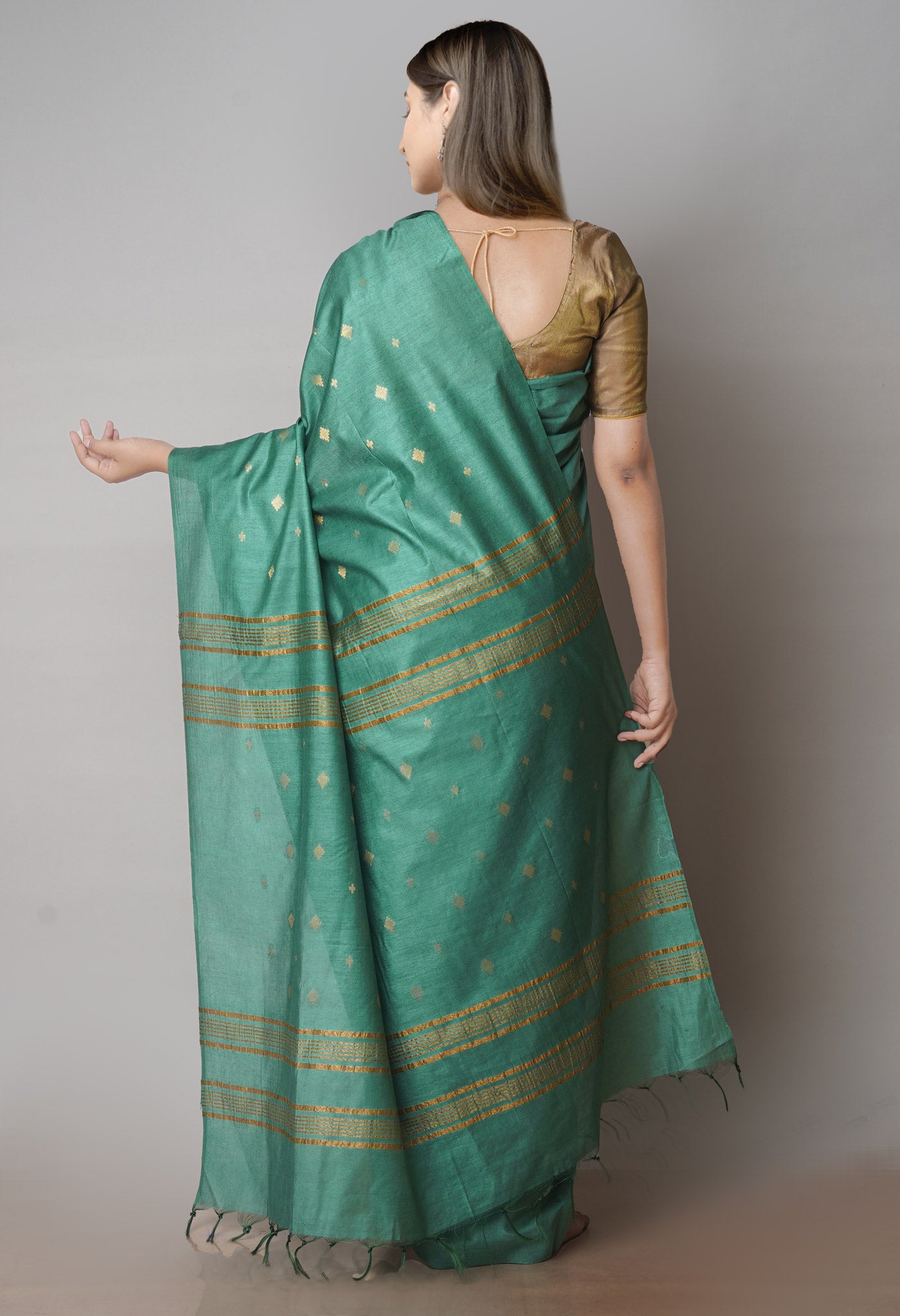 Green  Chanderi Sico Saree-UNM71660