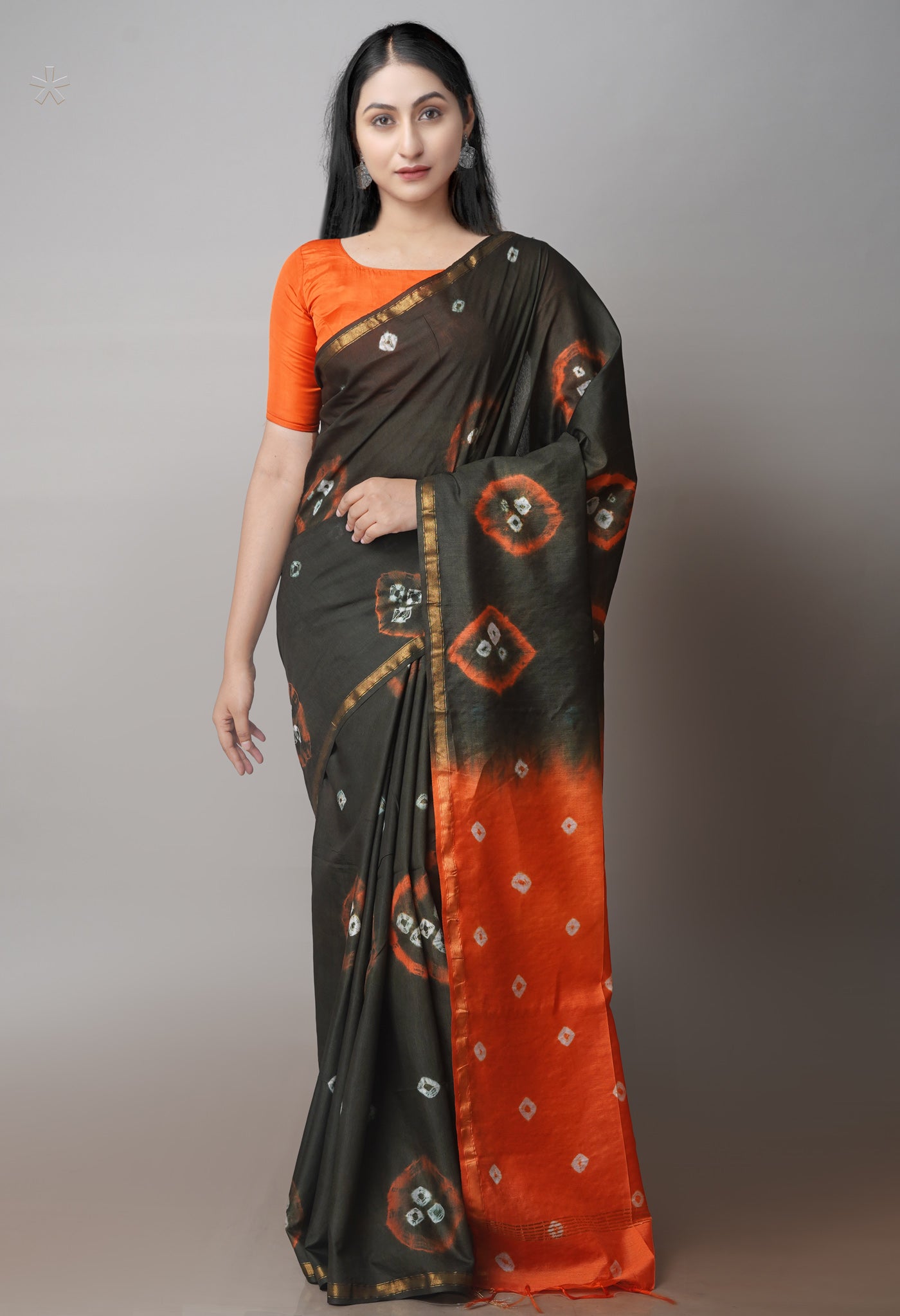 Dark Green  Batik Printed Chanderi Sico Saree-UNM71714