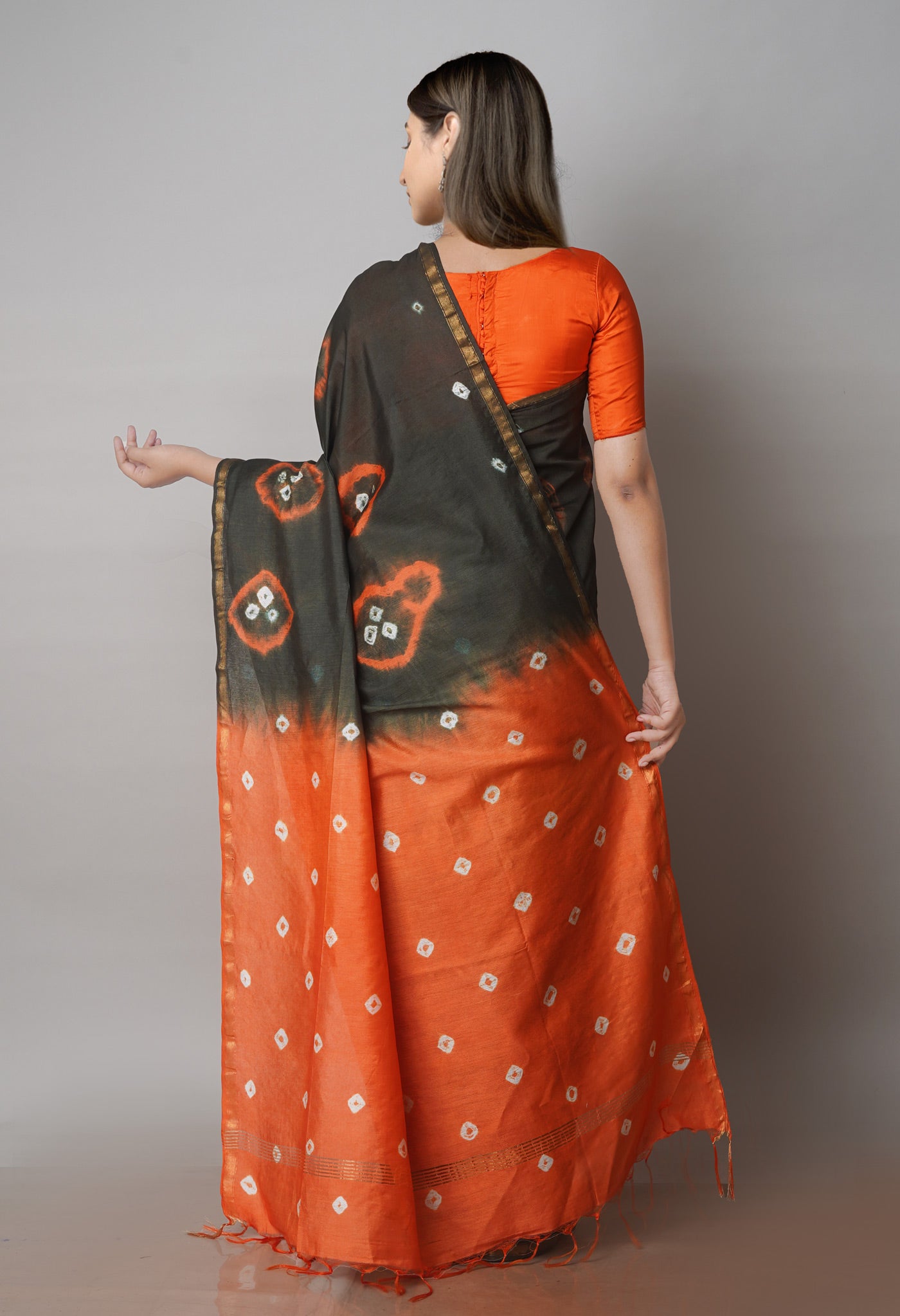 Dark Green  Batik Printed Chanderi Sico Saree-UNM71714